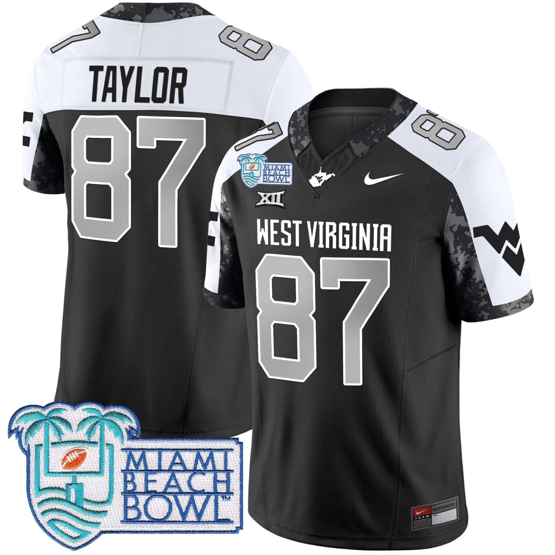 West Virginia Mountaineers 2025 Miami Beach Bowl Patch Vapor Limited Jersey - All Stitched - Image 12