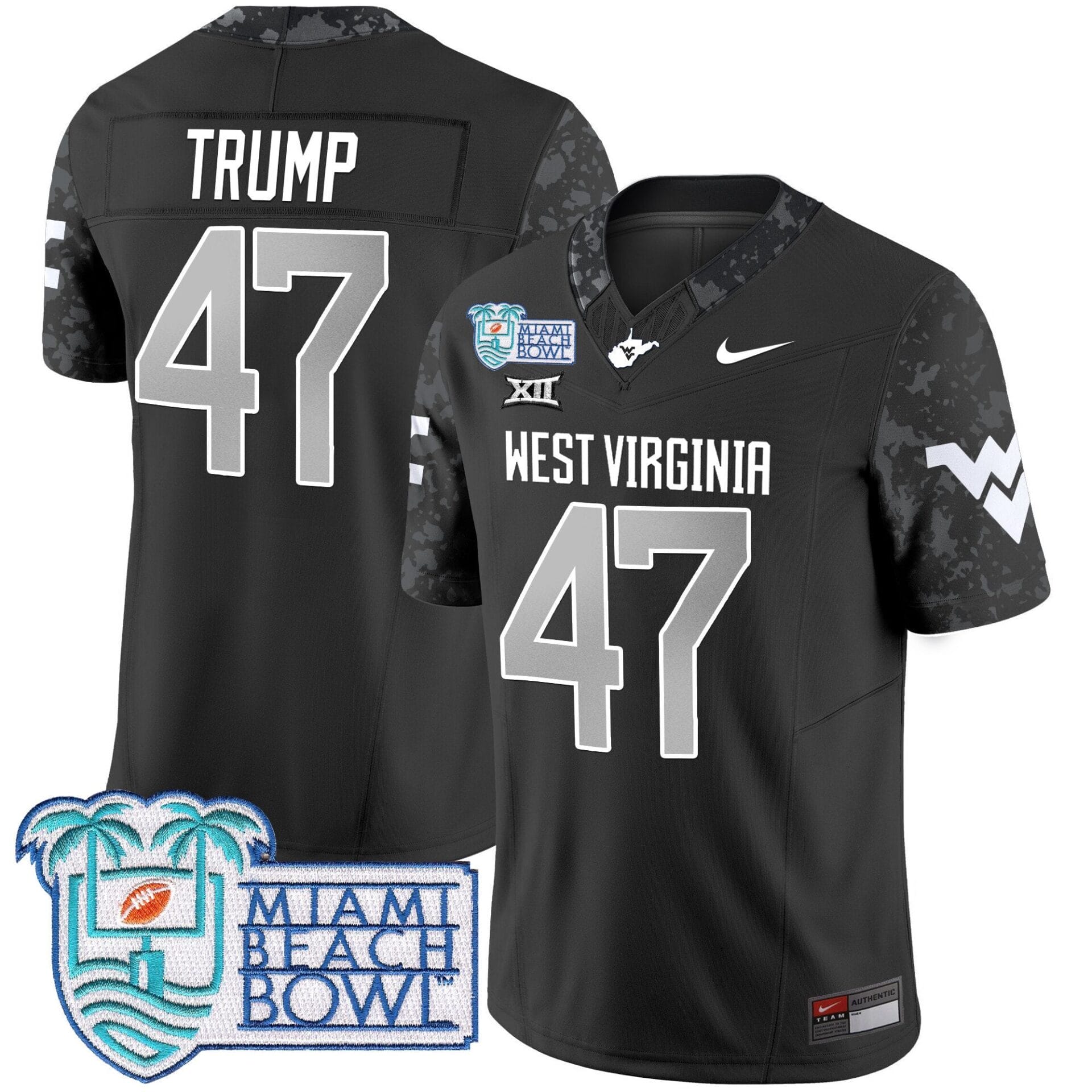 West Virginia Mountaineers 2025 Miami Beach Bowl Patch Vapor Limited Jersey - All Stitched - Image 7