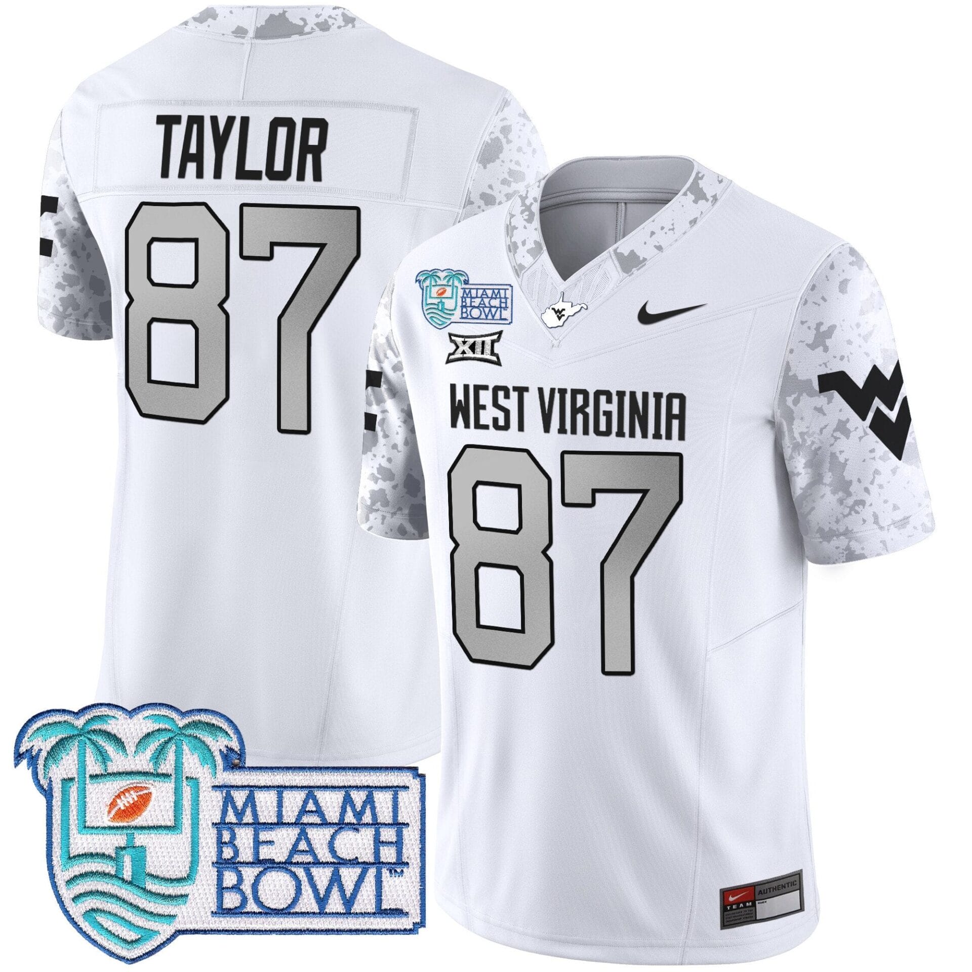 West Virginia Mountaineers 2025 Miami Beach Bowl Patch Vapor Limited Jersey - All Stitched - Image 36