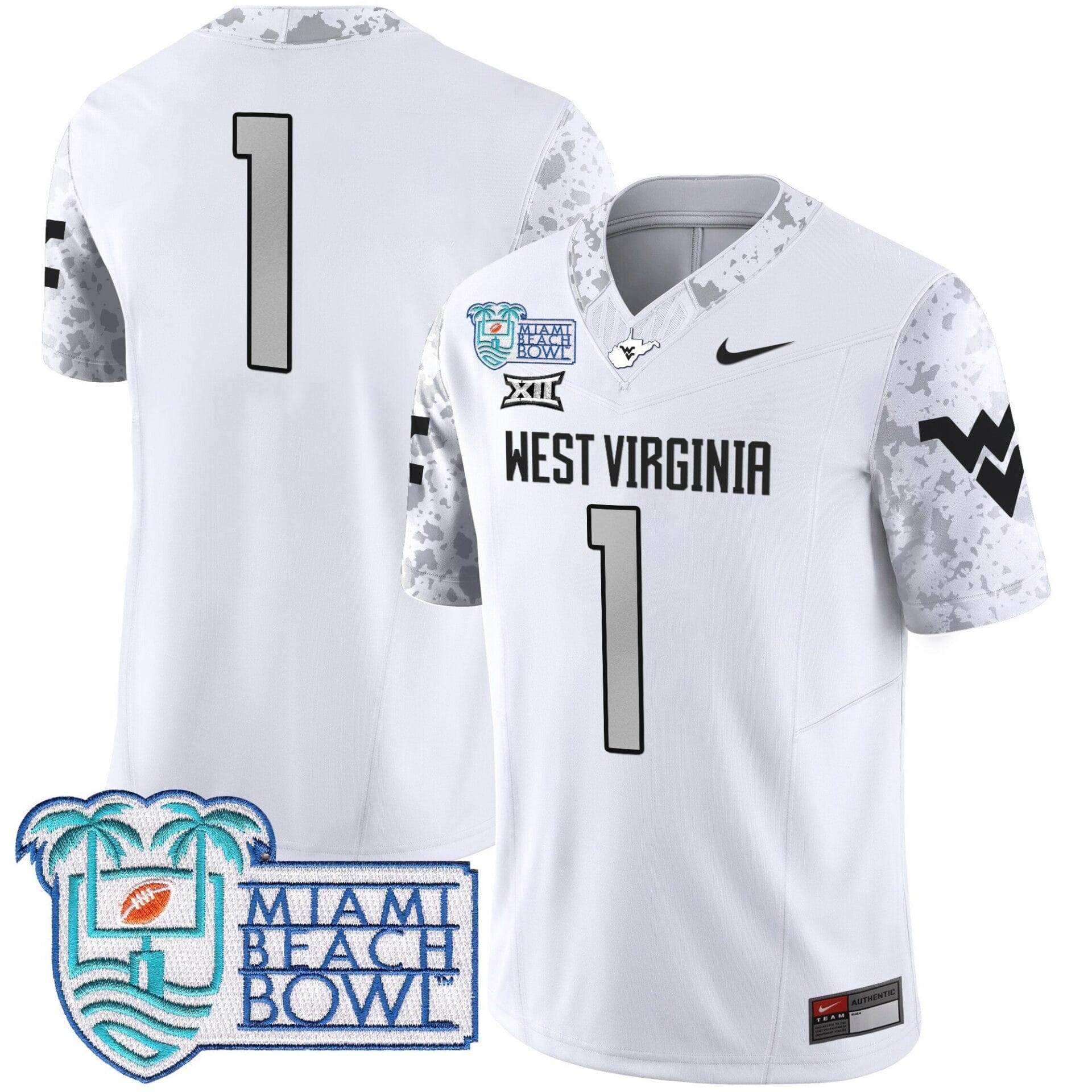 West Virginia Mountaineers 2025 Miami Beach Bowl Patch Vapor Limited Jersey - All Stitched - Image 40