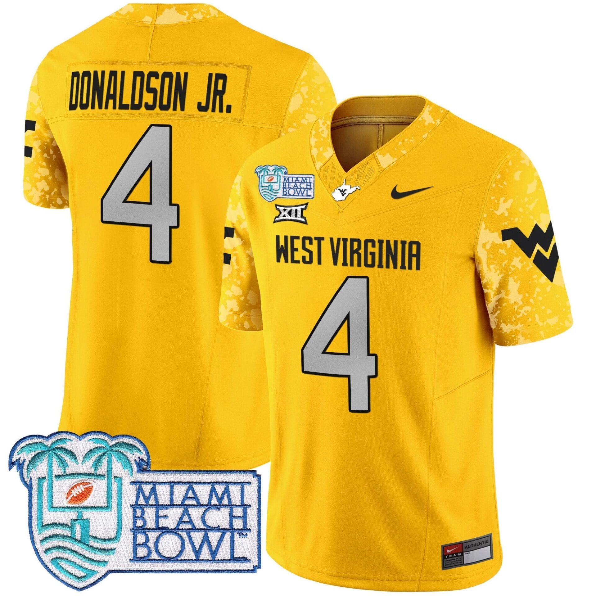 West Virginia Mountaineers 2025 Miami Beach Bowl Patch Vapor Limited Jersey - All Stitched - Image 19