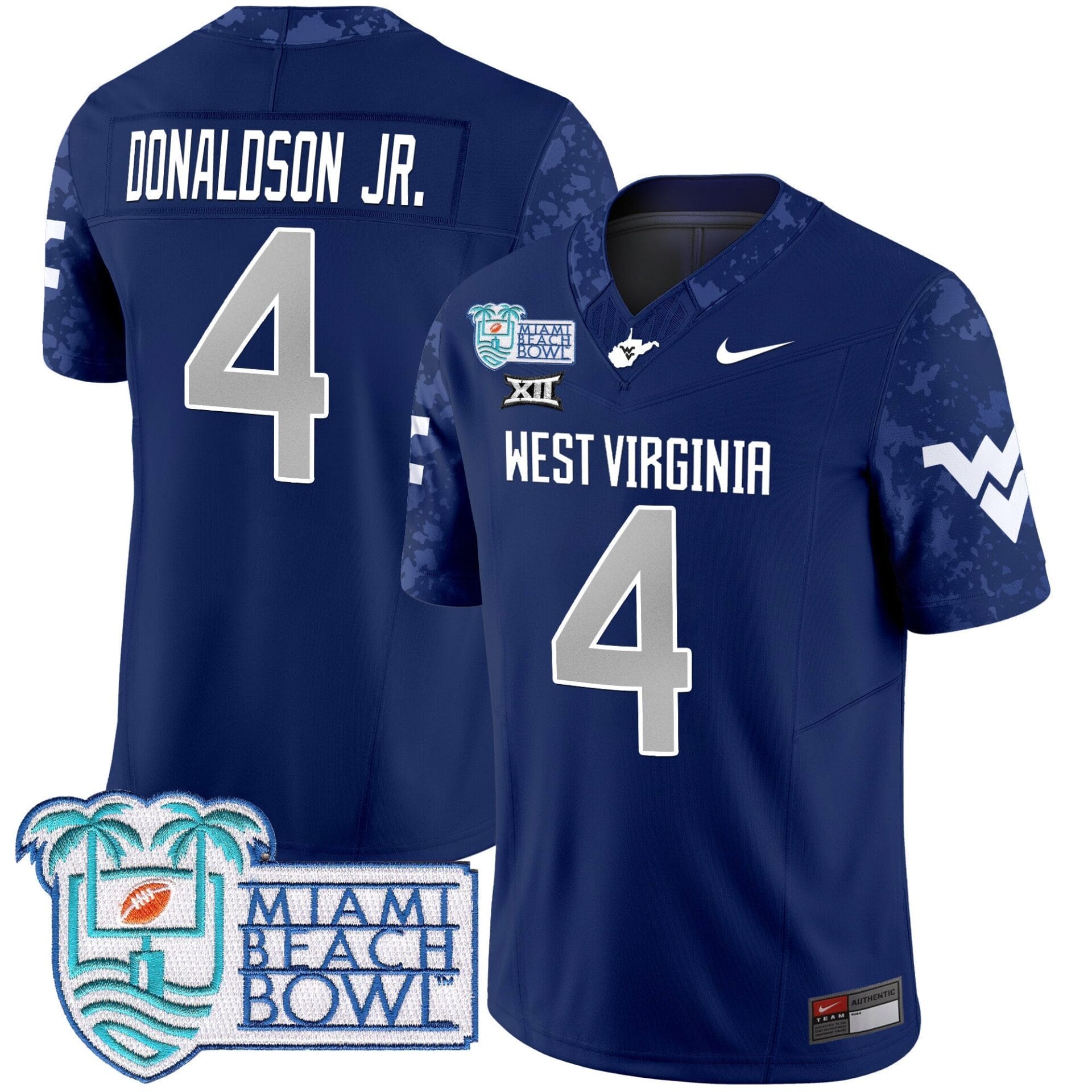 West Virginia Mountaineers 2025 Miami Beach Bowl Patch Vapor Limited Jersey - All Stitched - Image 27