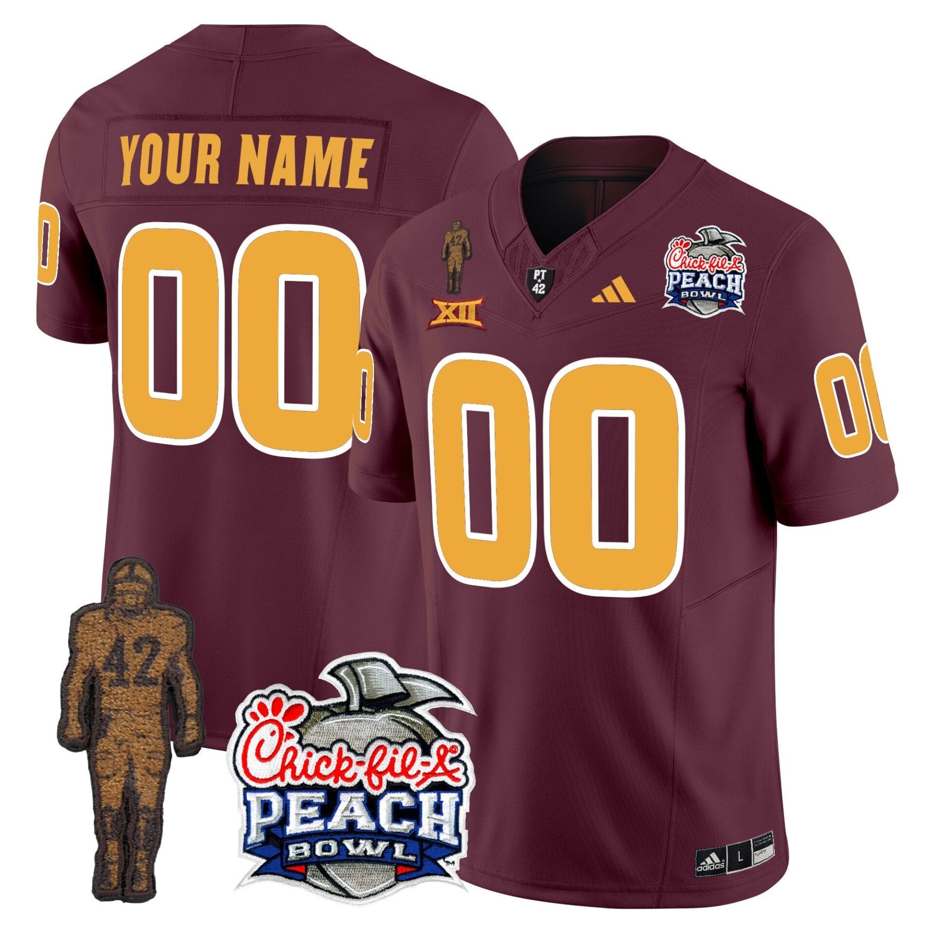 Sun Devils Pat Tillman & Peach Bowl Patch Vapor Limited Custom Jersey - All Stitched - Image 3