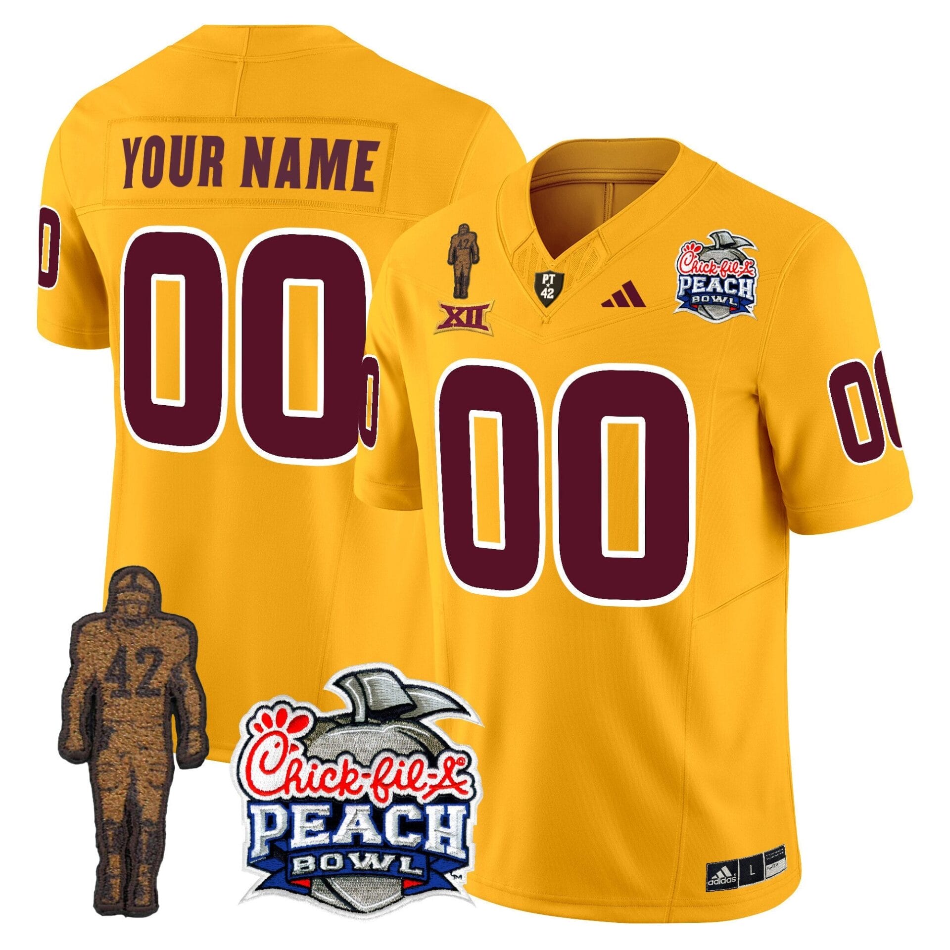 Sun Devils Pat Tillman & Peach Bowl Patch Vapor Limited Custom Jersey - All Stitched - Image 5