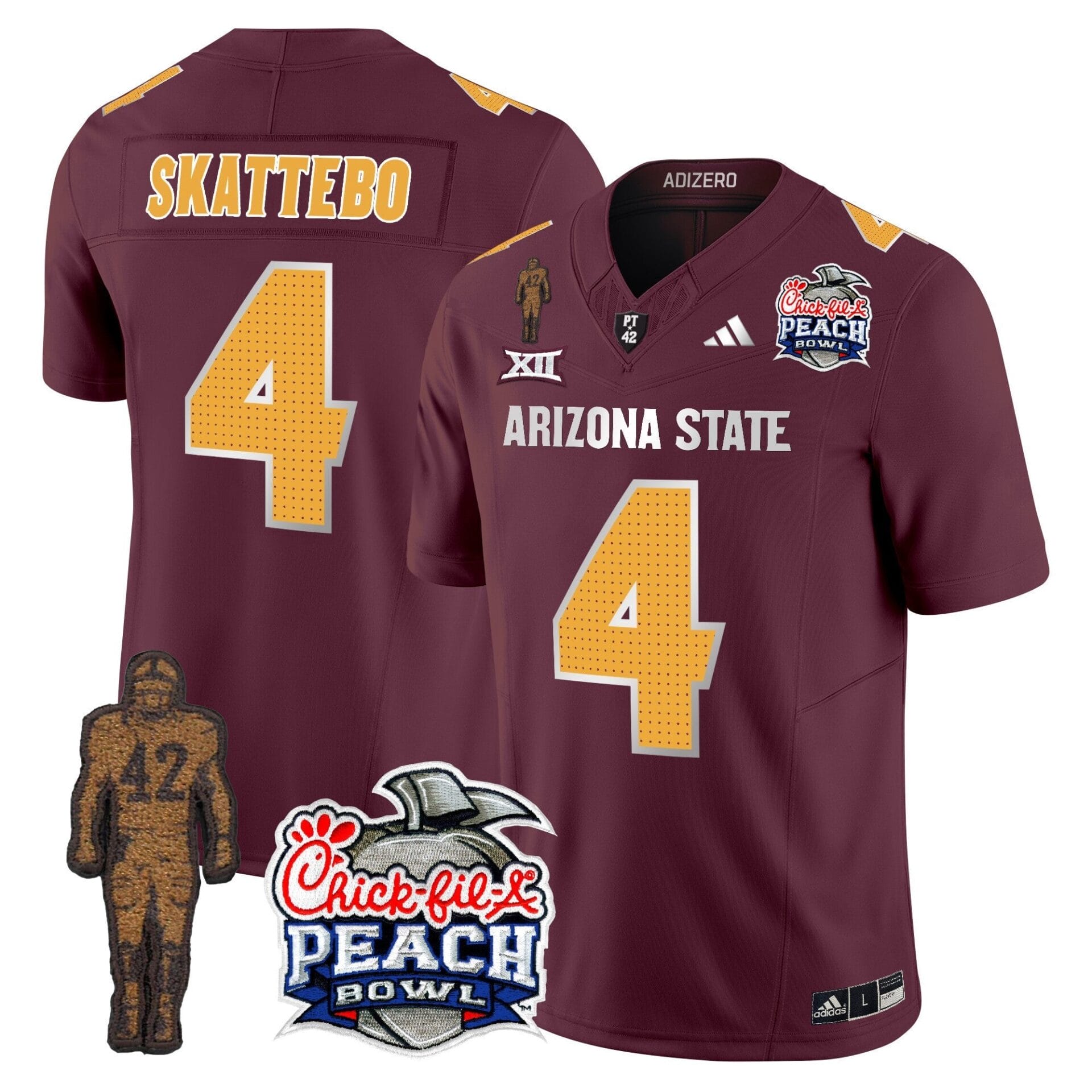 Sun Devils Pat Tillman & Peach Bowl Patch Vapor Limited Jersey V2 - All Stitched - Image 35