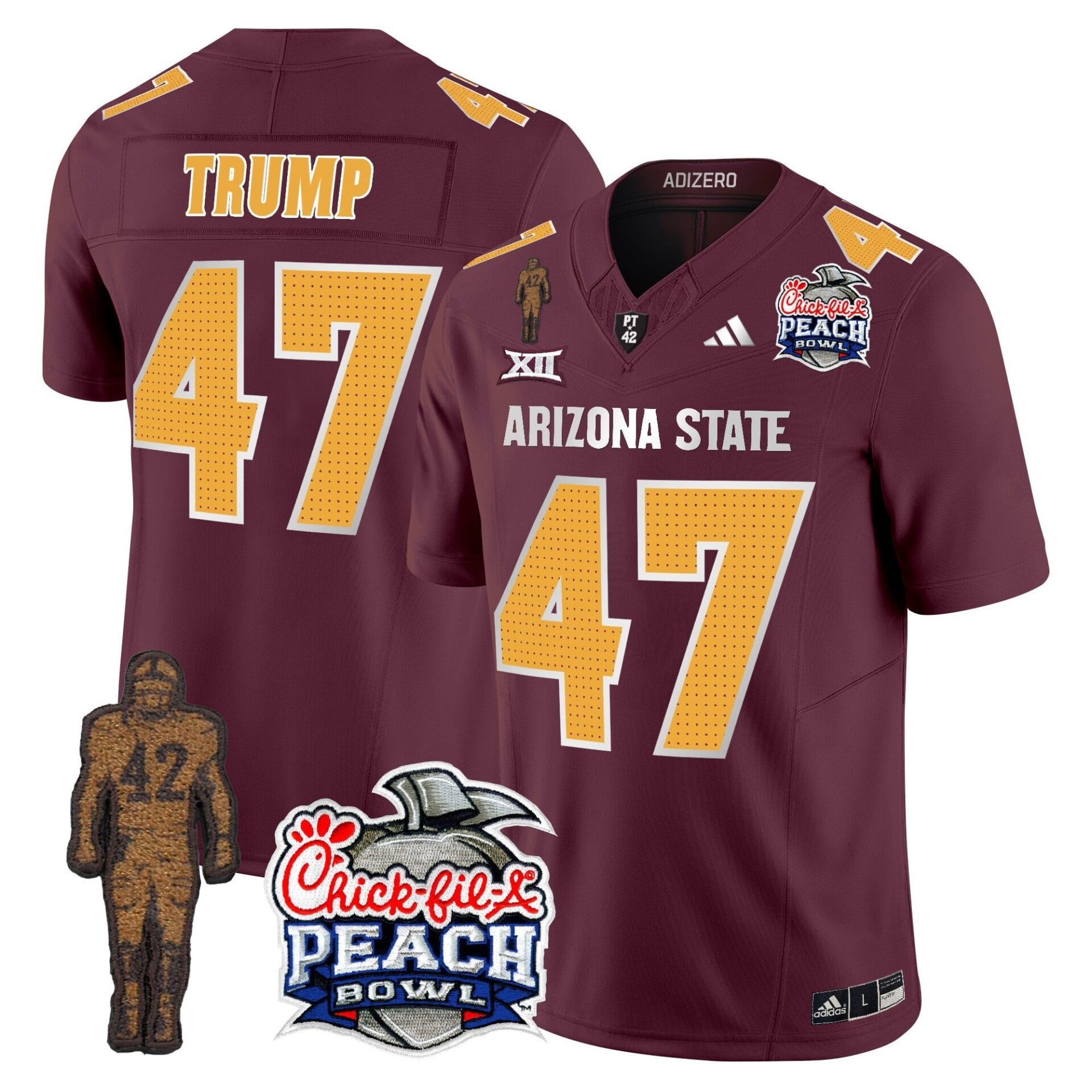 Sun Devils Pat Tillman & Peach Bowl Patch Vapor Limited Jersey V2 - All Stitched - Image 39