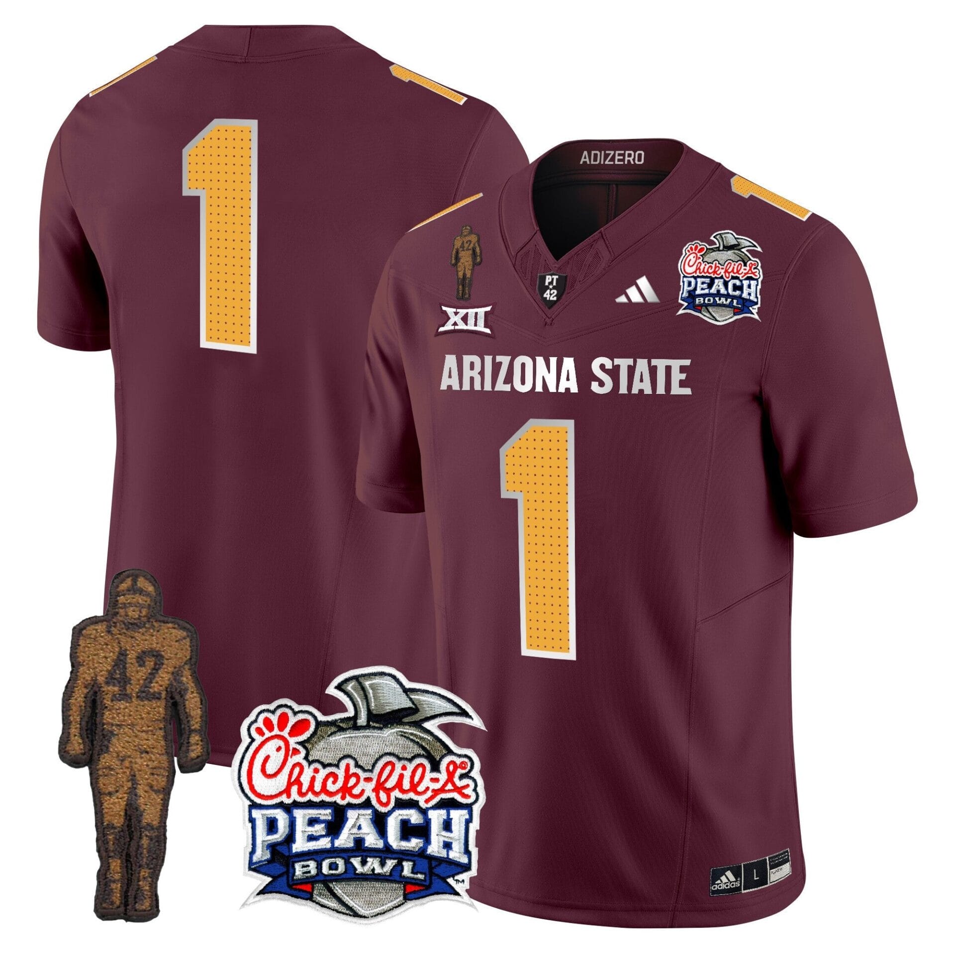 Sun Devils Pat Tillman & Peach Bowl Patch Vapor Limited Jersey V2 - All Stitched - Image 40
