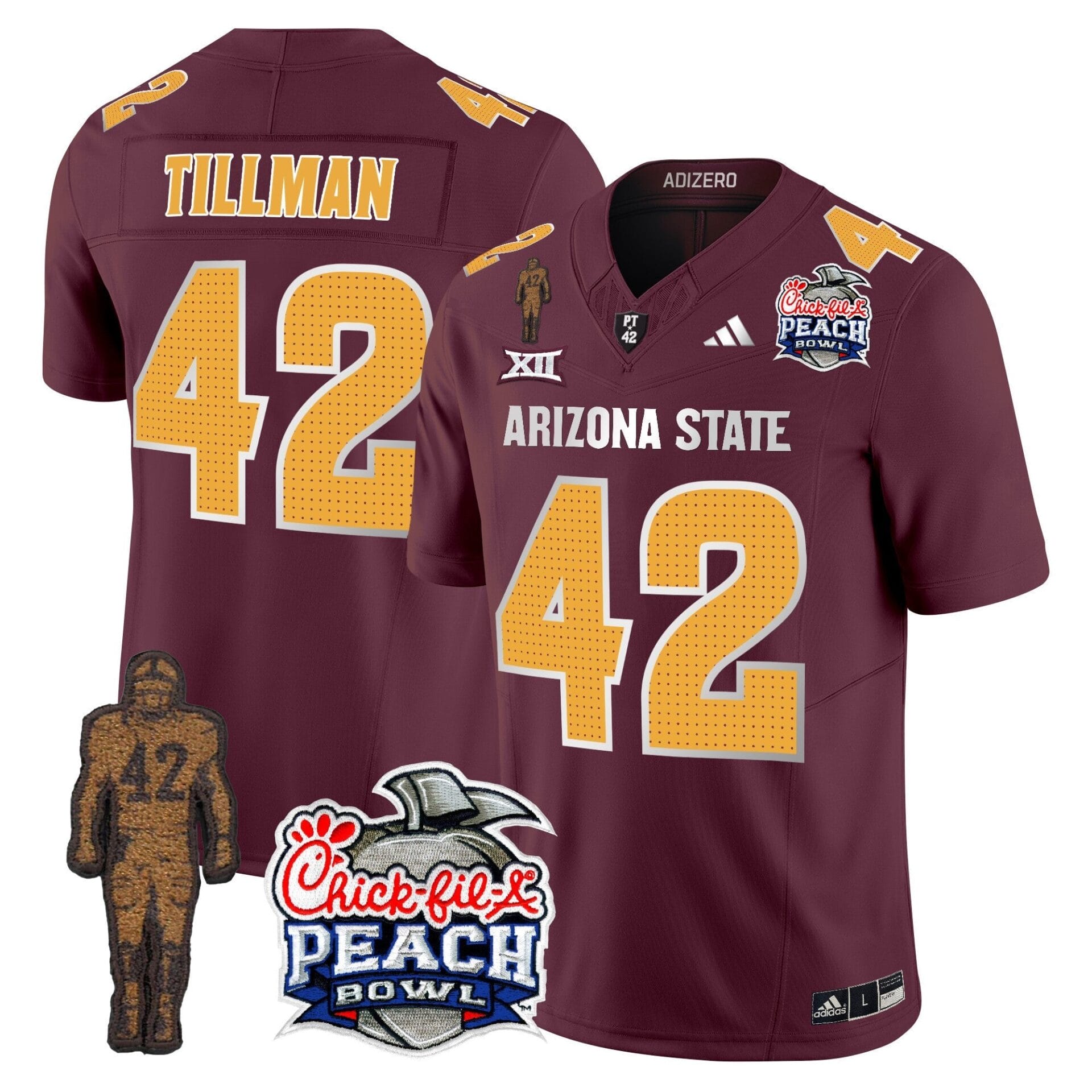 Sun Devils Pat Tillman & Peach Bowl Patch Vapor Limited Jersey V2 - All Stitched - Image 33