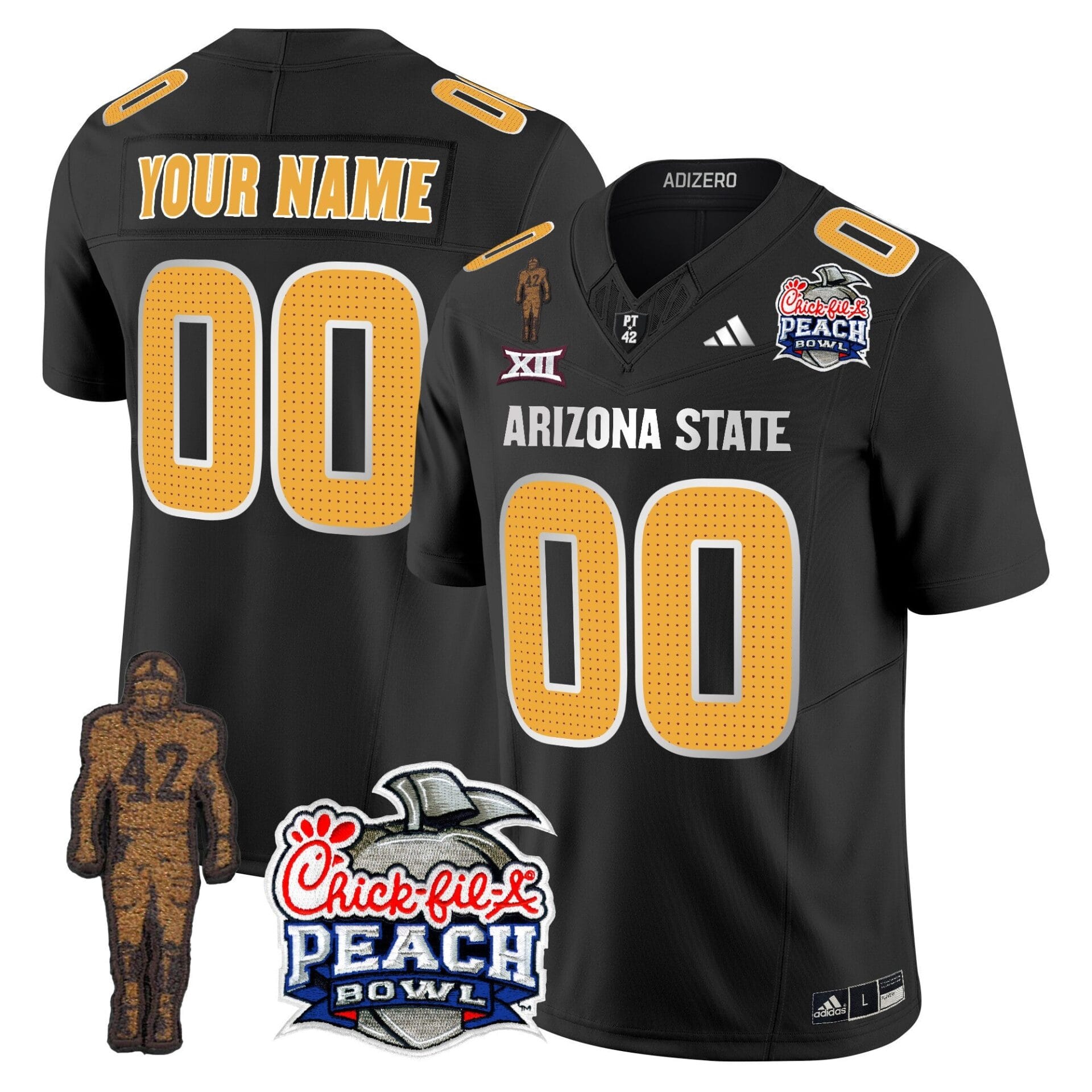 Sun Devils Pat Tillman & Peach Bowl Patch Vapor Limited Custom Jersey V2 - All Stitched - Image 6