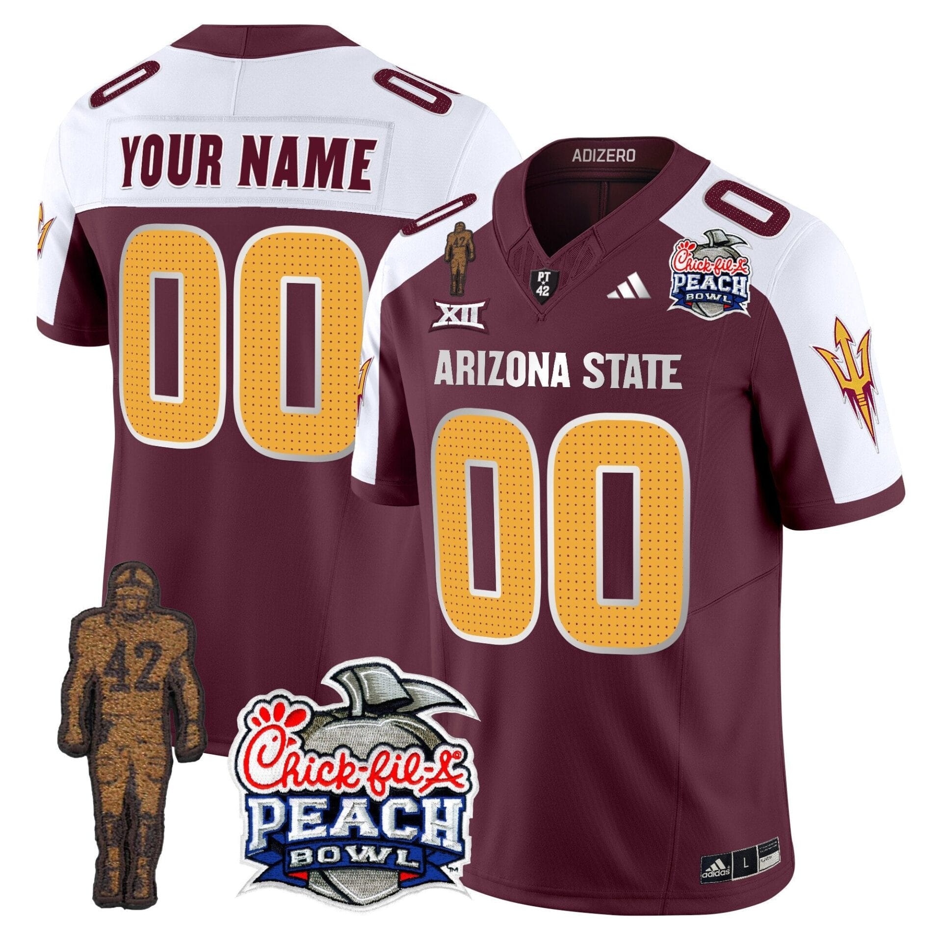 Sun Devils Pat Tillman & Peach Bowl Patch Vapor Limited Custom Jersey V2 - All Stitched - Image 4