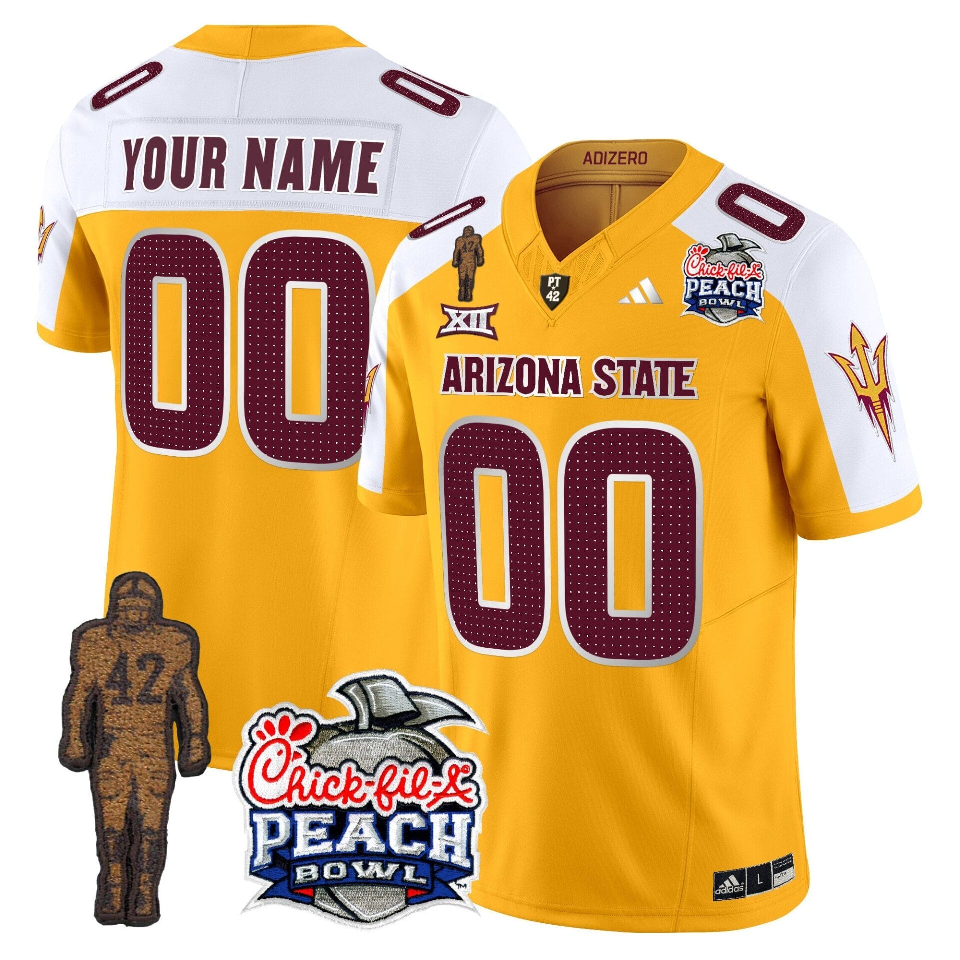 Sun Devils Pat Tillman & Peach Bowl Patch Vapor Limited Custom Jersey V2 - All Stitched - Image 2