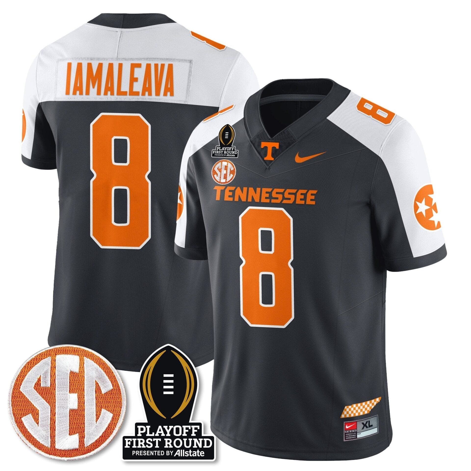 Tennessee Volunteers Football Jersey - Playoff First Round Patch - All Stitched - Image 2