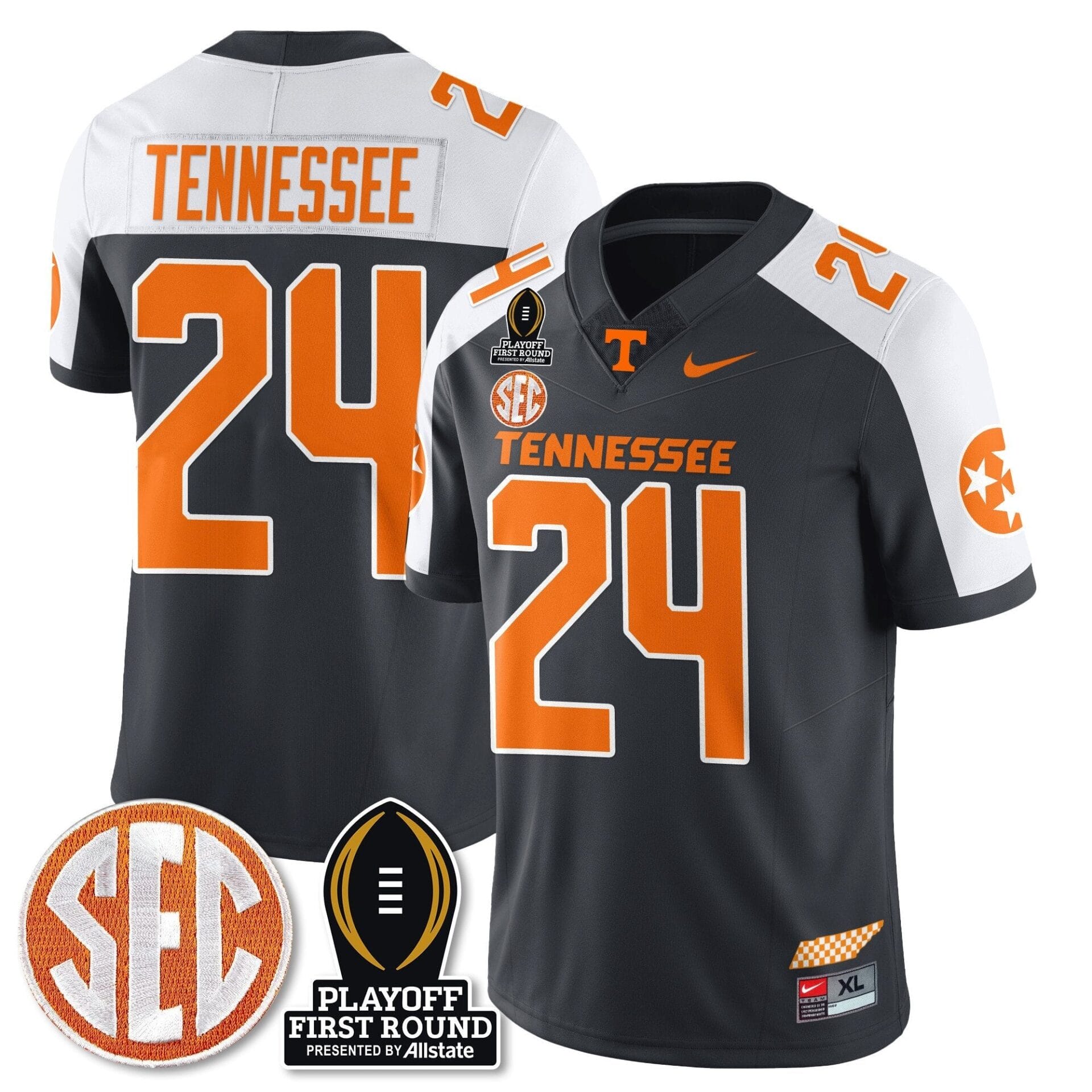 Tennessee Volunteers Football Jersey - Playoff First Round Patch - All Stitched - Image 38