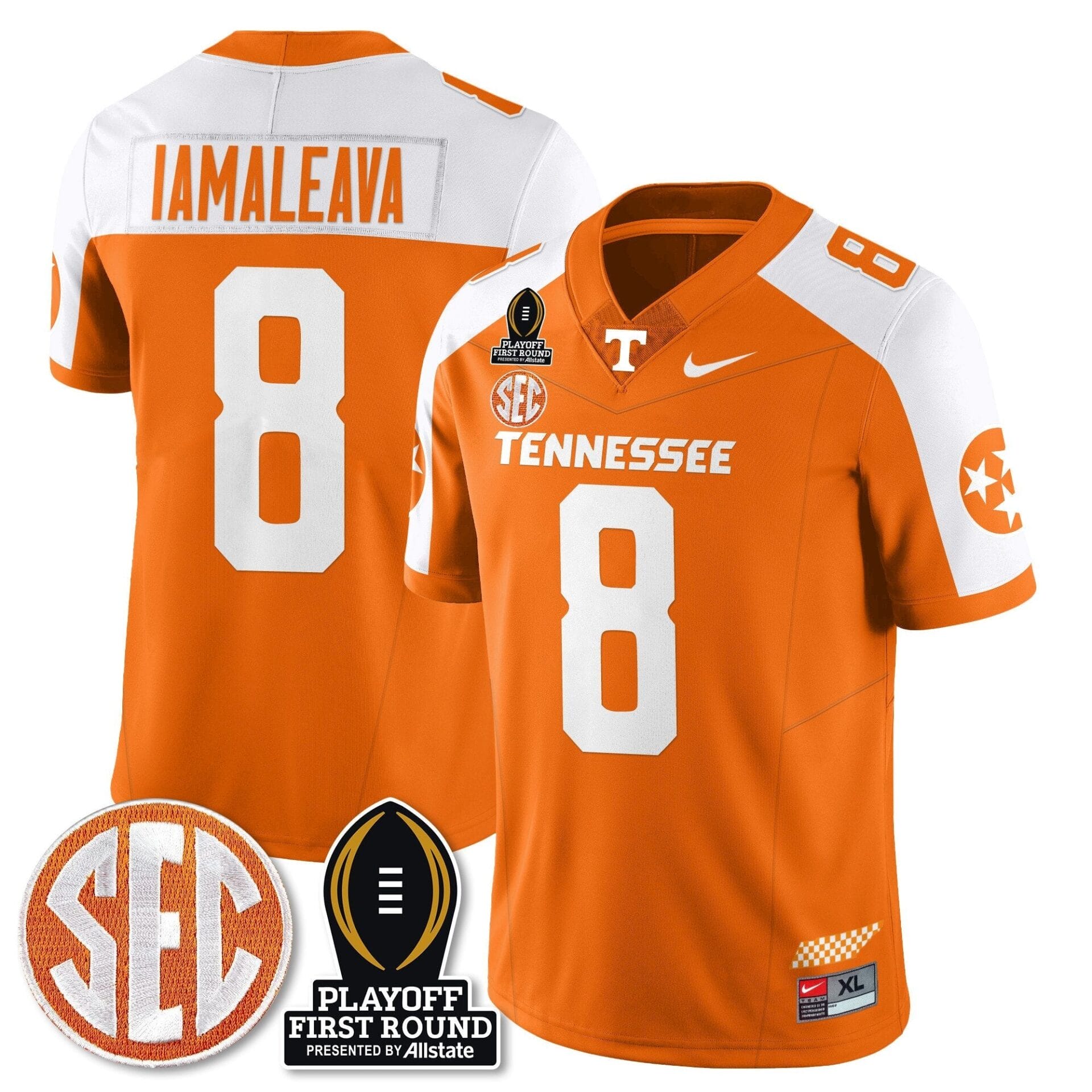 Tennessee Volunteers Football Jersey - Playoff First Round Patch - All Stitched - Image 3