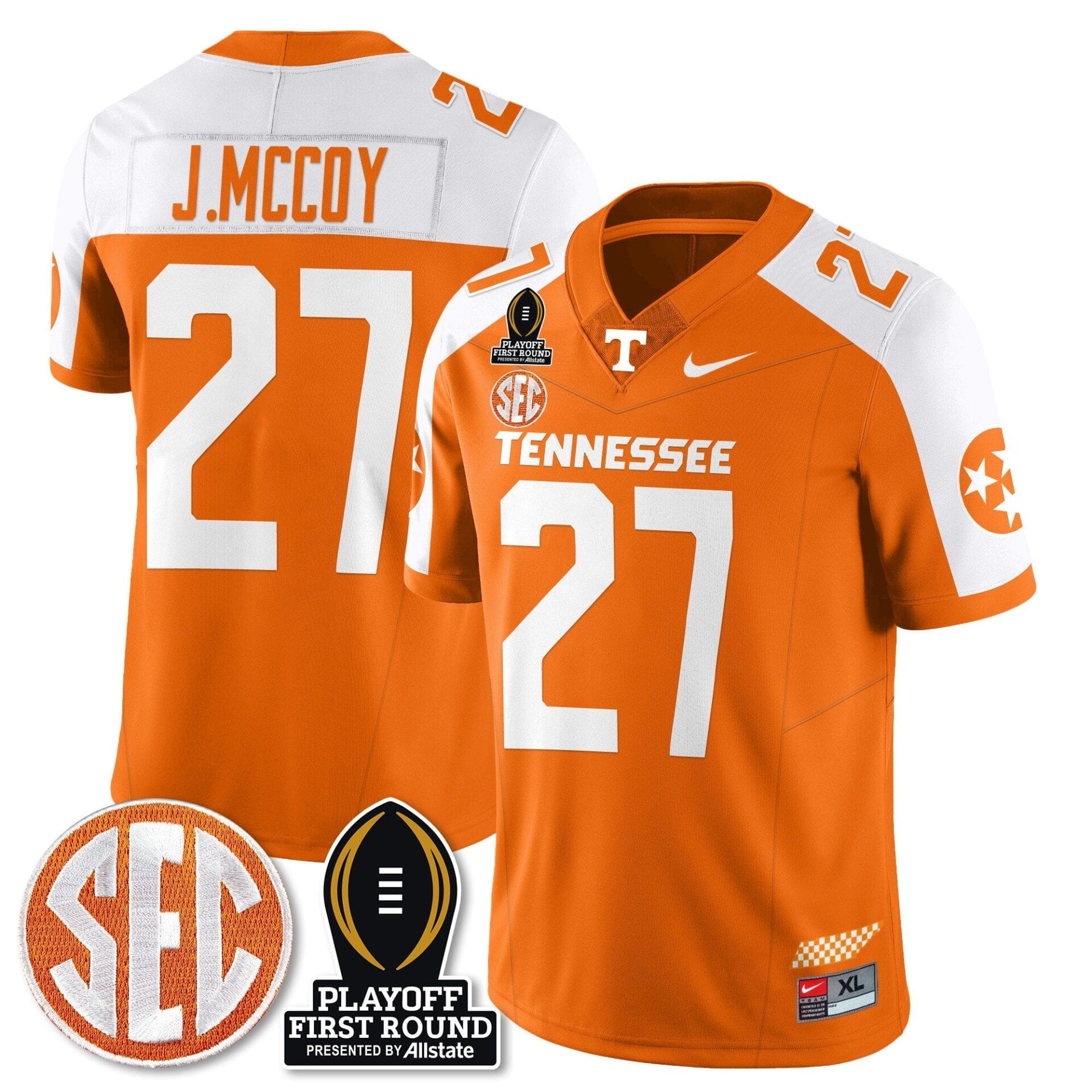Tennessee Volunteers Football Jersey - Playoff First Round Patch - All Stitched - Image 50