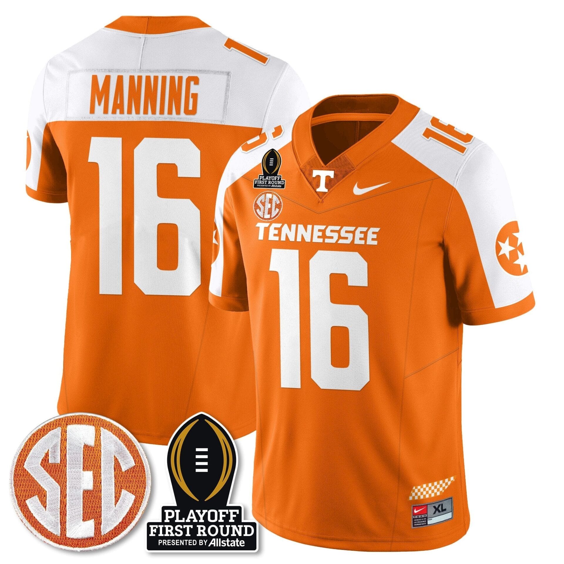 Tennessee Volunteers Football Jersey - Playoff First Round Patch - All Stitched - Image 44