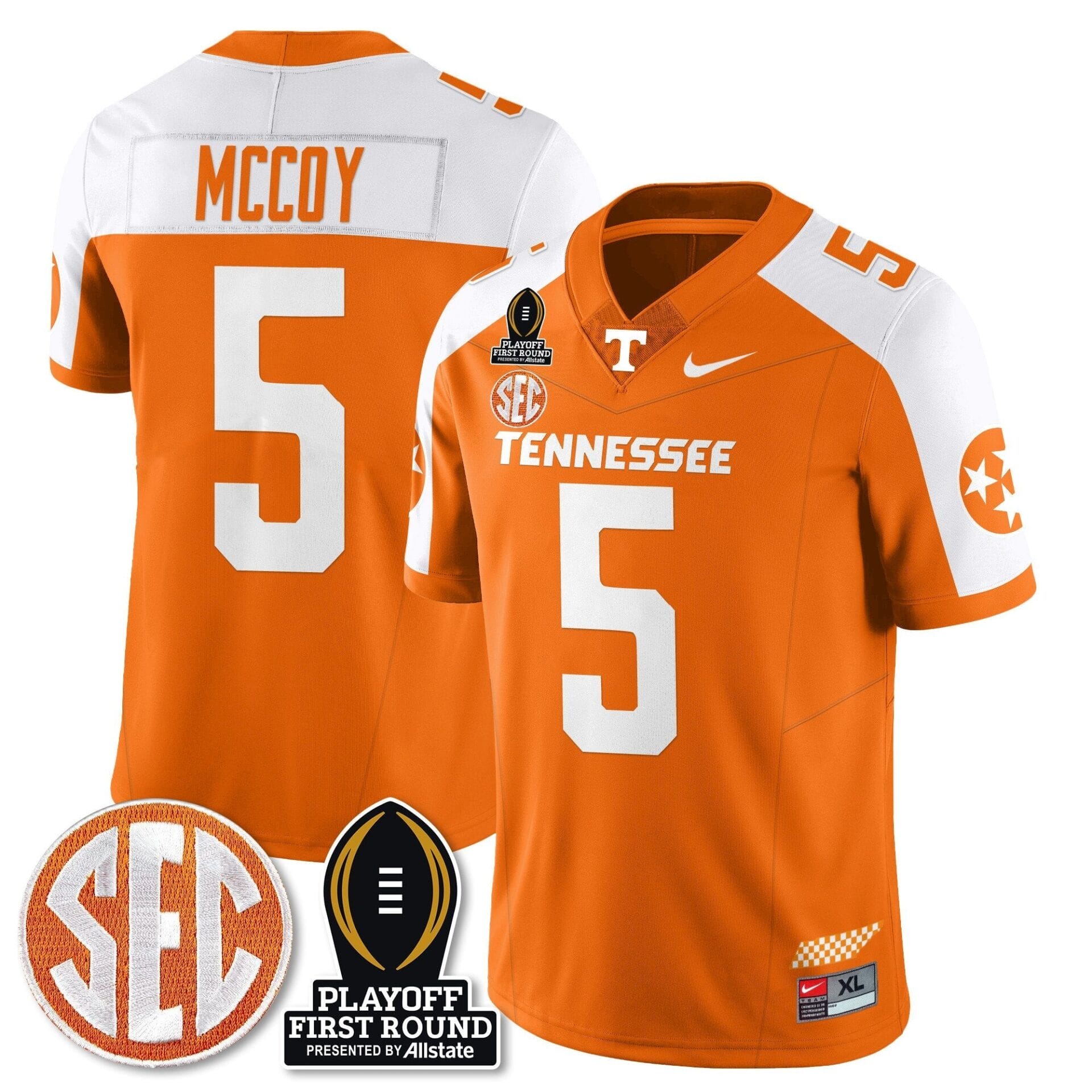 Tennessee Volunteers Football Jersey - Playoff First Round Patch - All Stitched - Image 21
