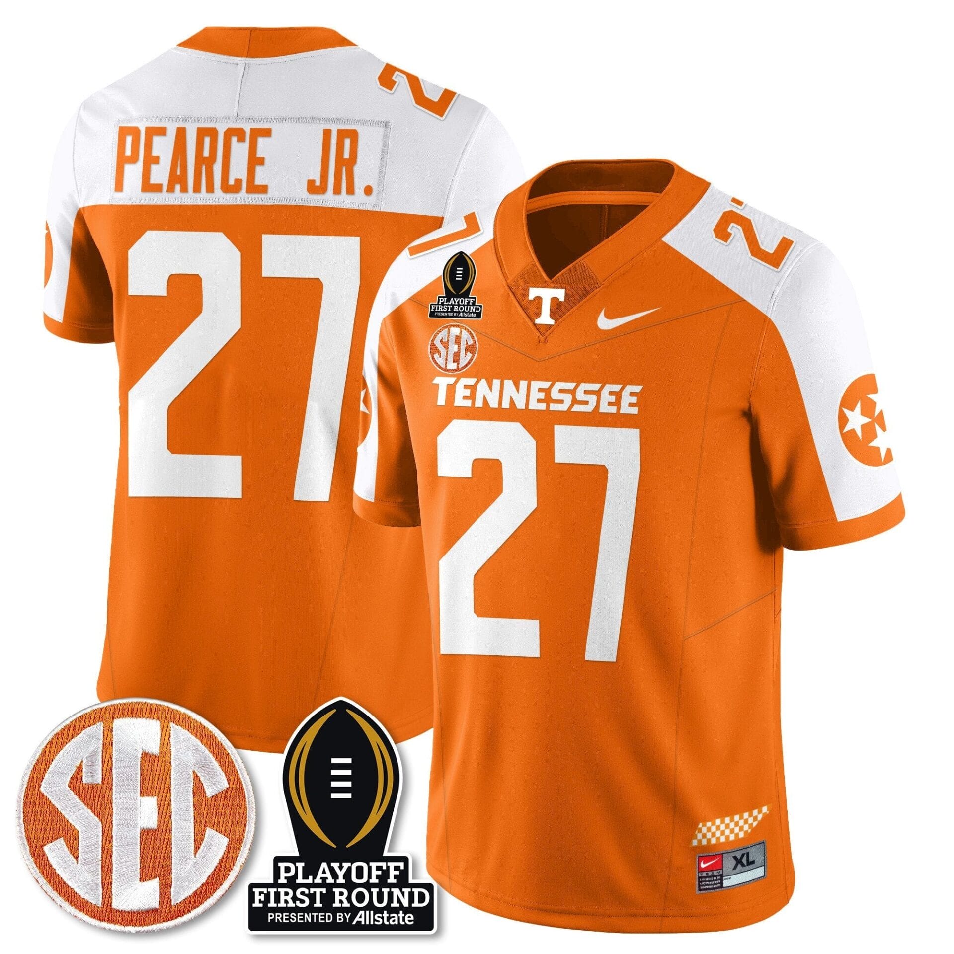 Tennessee Volunteers Football Jersey - Playoff First Round Patch - All Stitched - Image 33