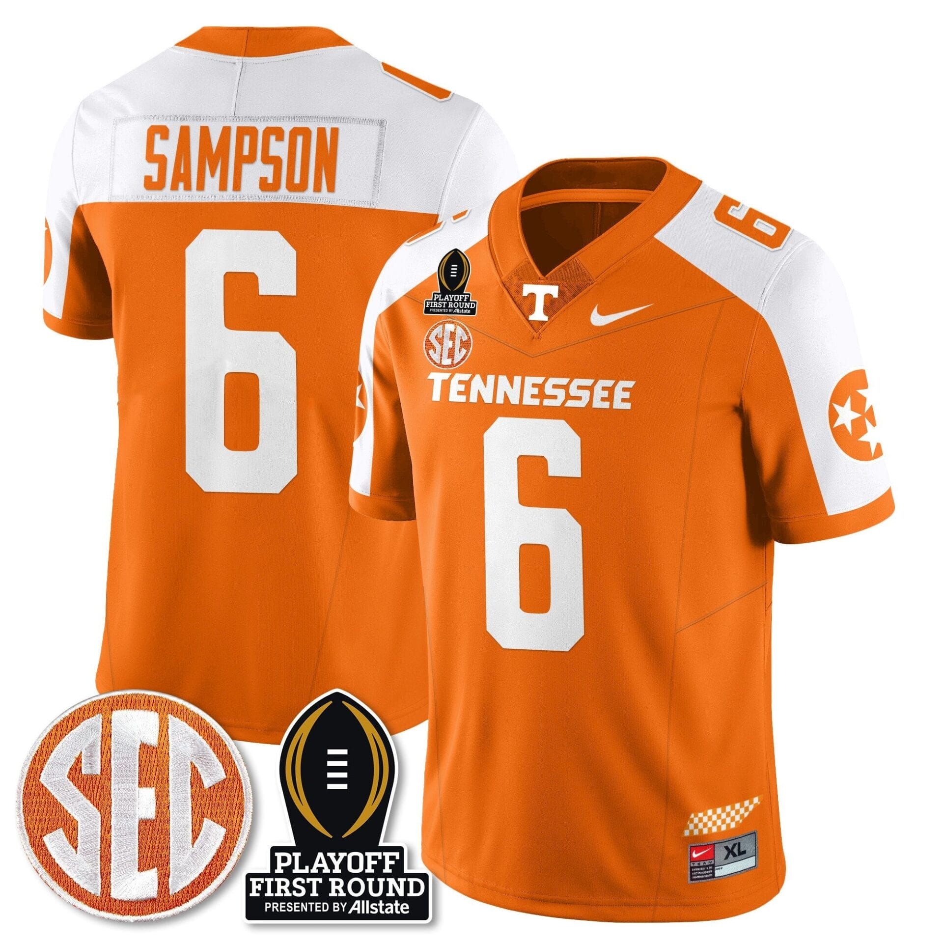 Tennessee Volunteers Football Jersey - Playoff First Round Patch - All Stitched - Image 9