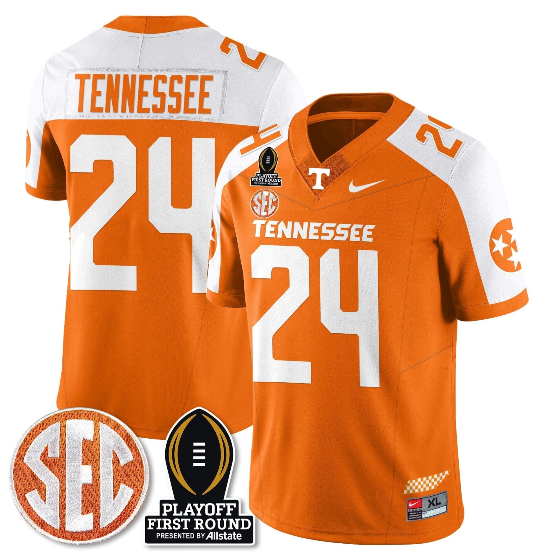 Tennessee Volunteers Football Jersey - Playoff First Round Patch - All Stitched - Image 39