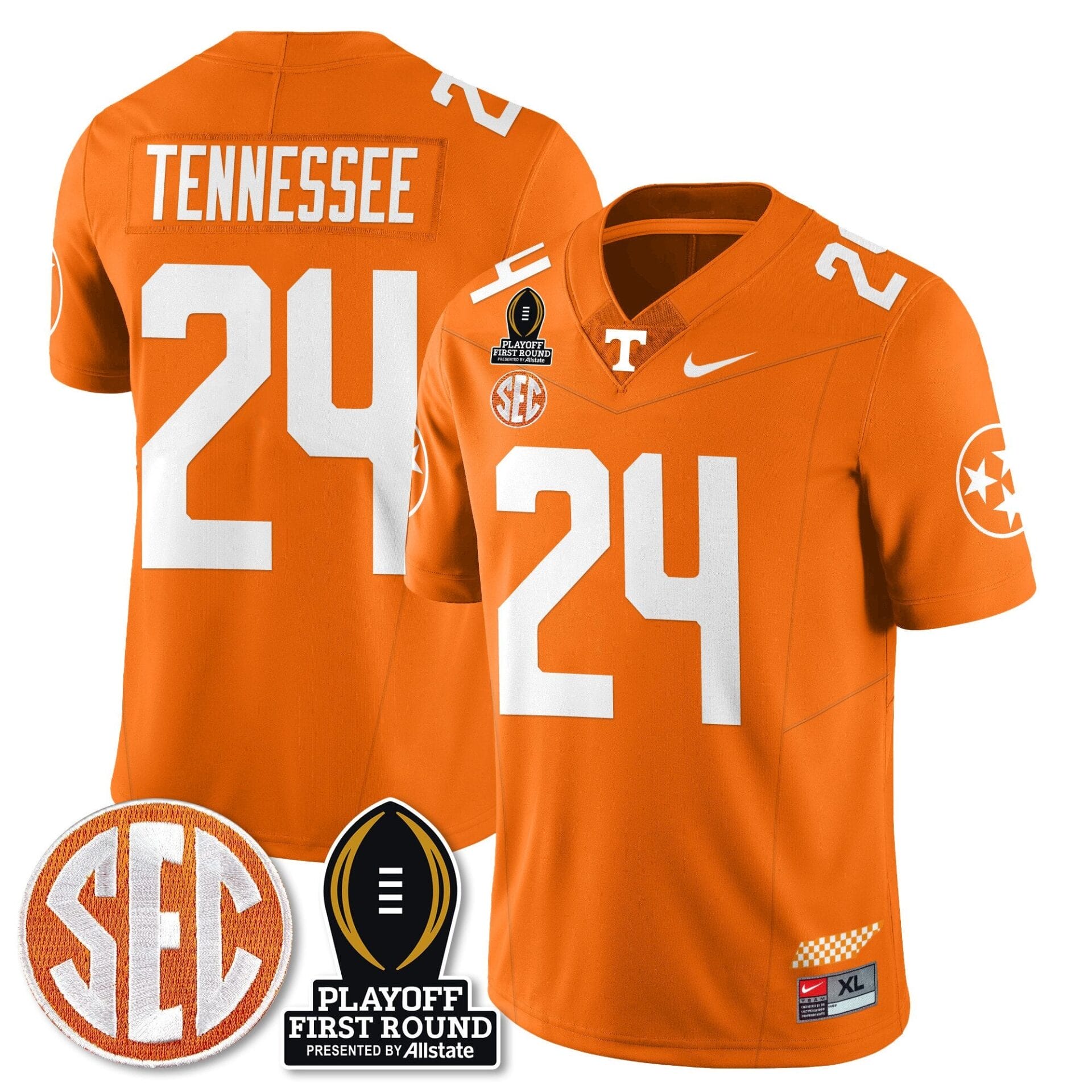 Tennessee Volunteers Football Jersey - Playoff First Round Patch - All Stitched - Image 40