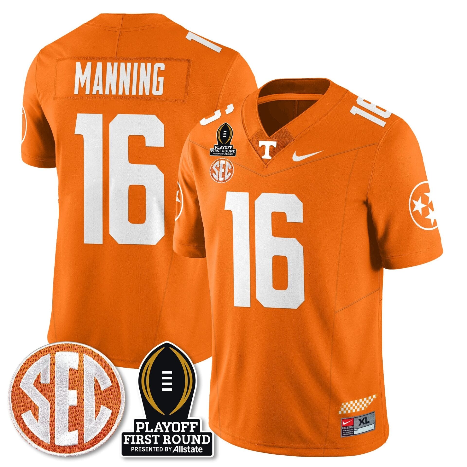 Tennessee Volunteers Football Jersey - Playoff First Round Patch - All Stitched - Image 45
