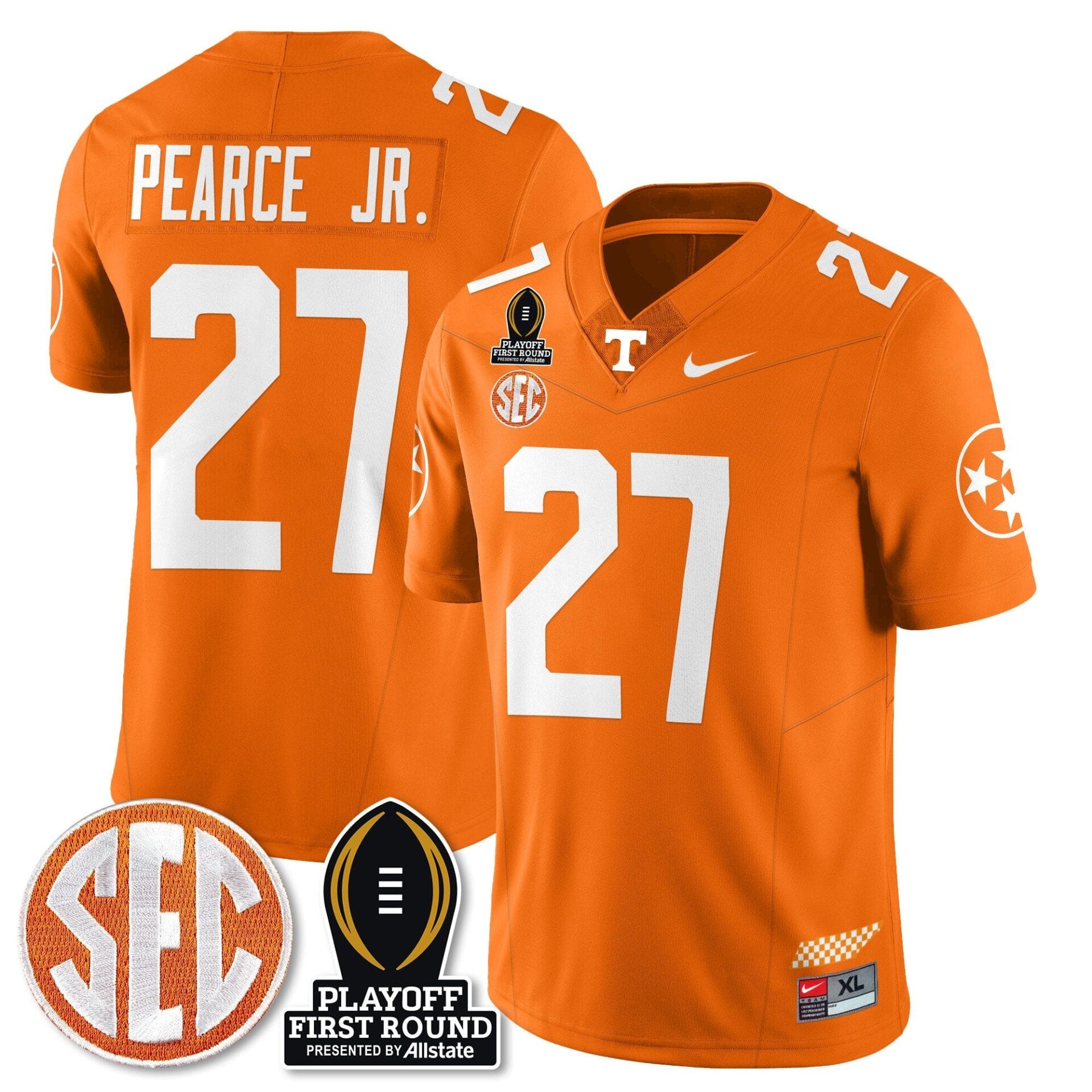 Tennessee Volunteers Football Jersey - Playoff First Round Patch - All Stitched - Image 34