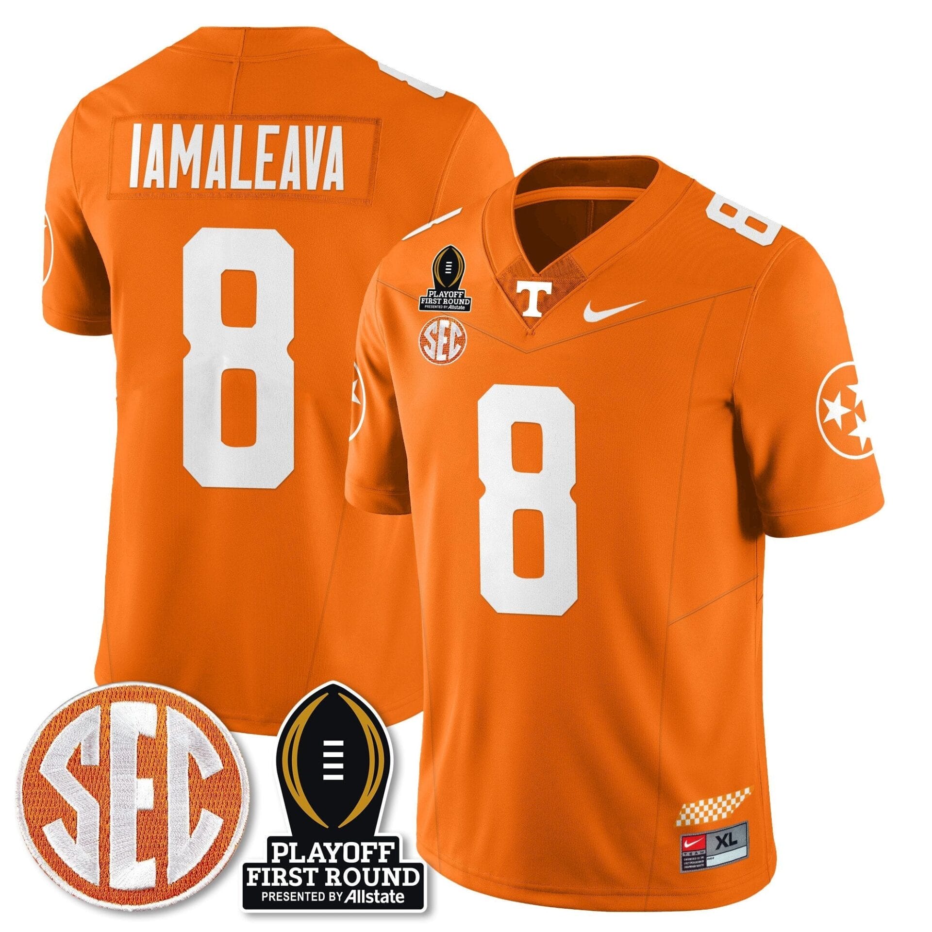 Tennessee Volunteers Football Jersey - Playoff First Round Patch - All Stitched - Image 4