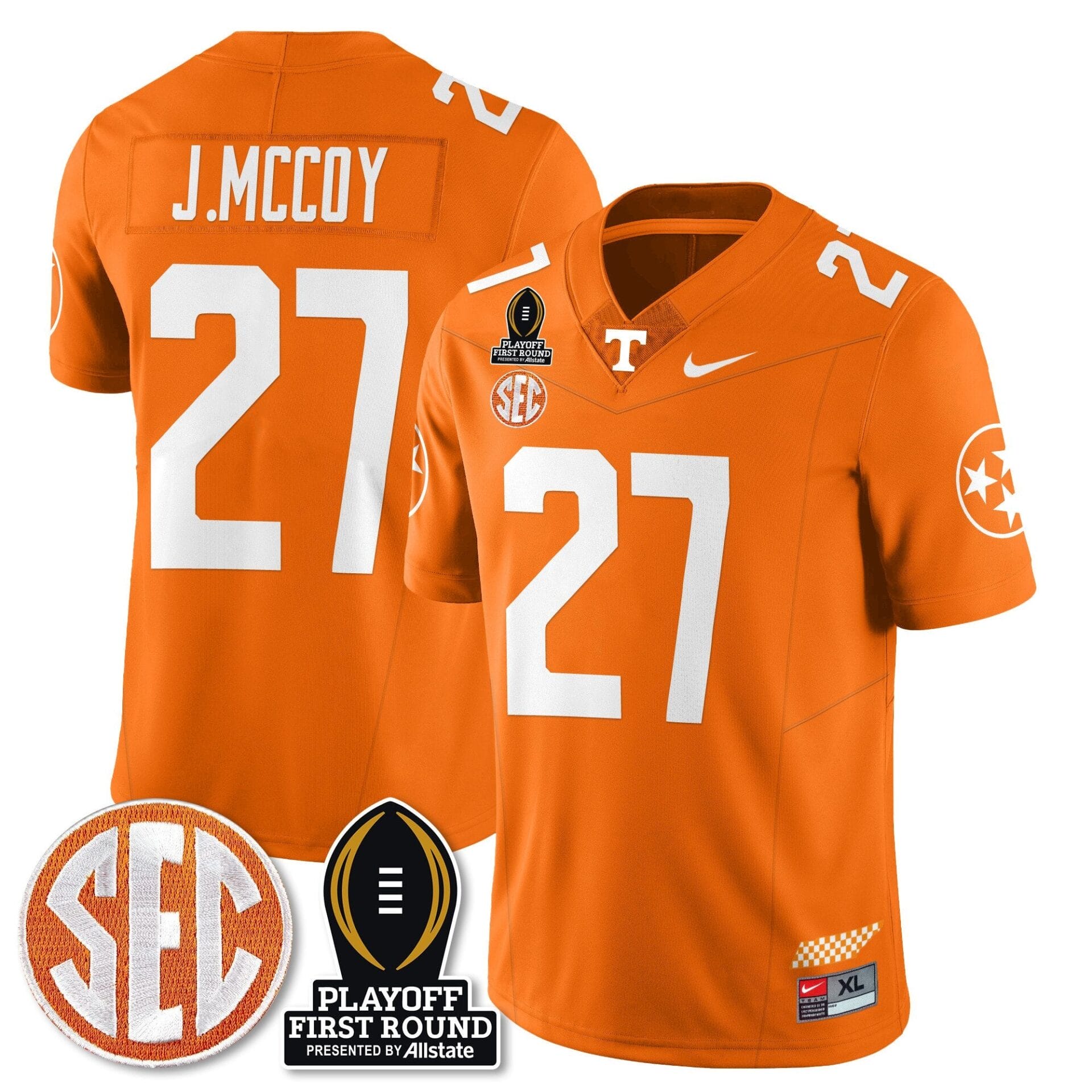 Tennessee Volunteers Football Jersey - Playoff First Round Patch - All Stitched - Image 51