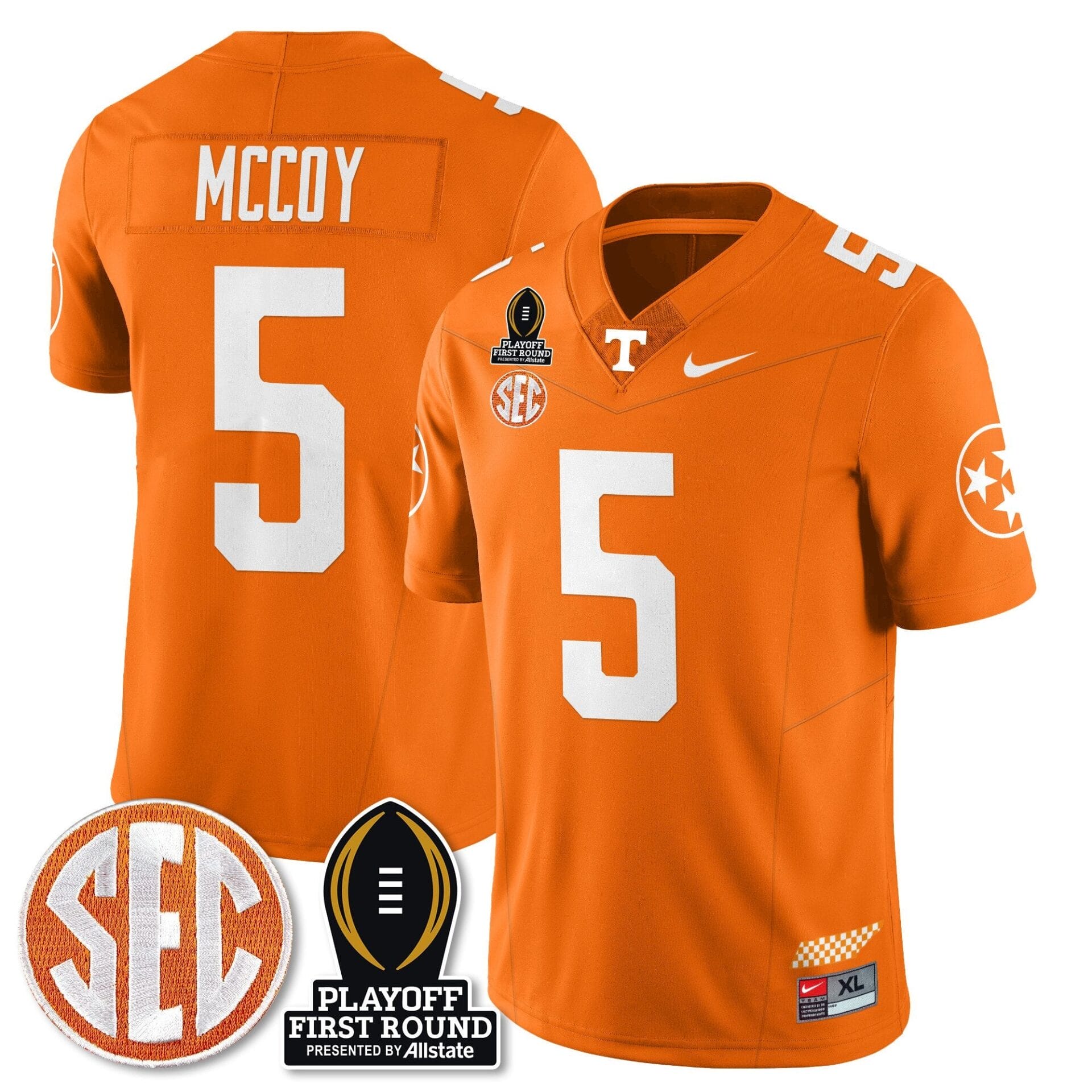 Tennessee Volunteers Football Jersey - Playoff First Round Patch - All Stitched - Image 22