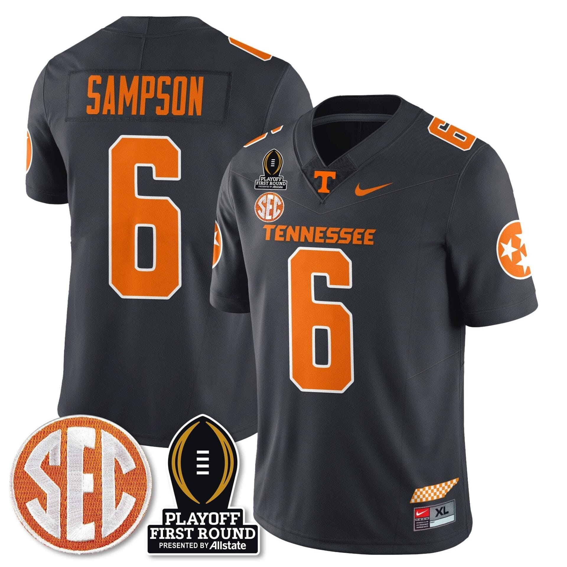 Tennessee Volunteers Football Jersey - Playoff First Round Patch - All Stitched - Image 11