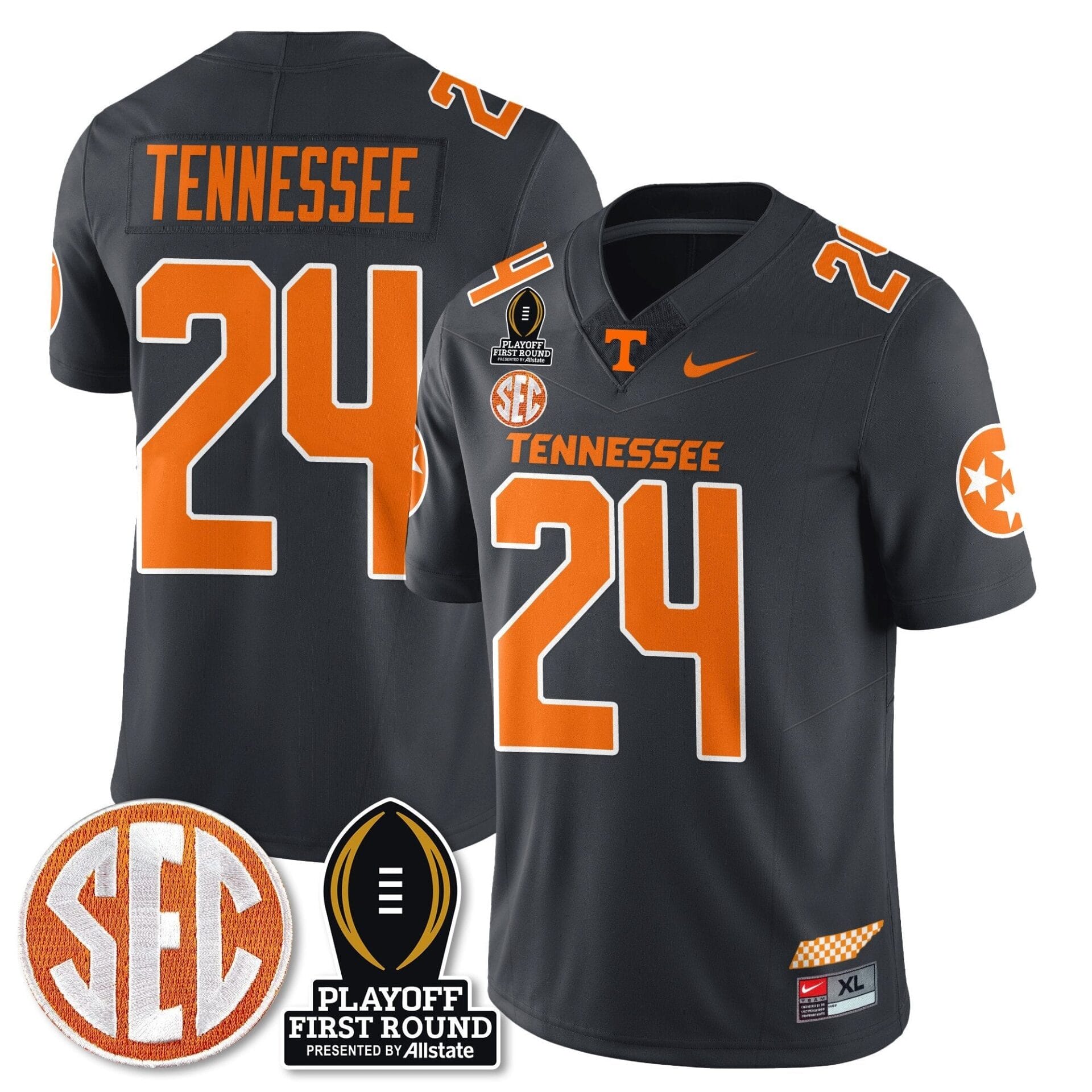 Tennessee Volunteers Football Jersey - Playoff First Round Patch - All Stitched - Image 41