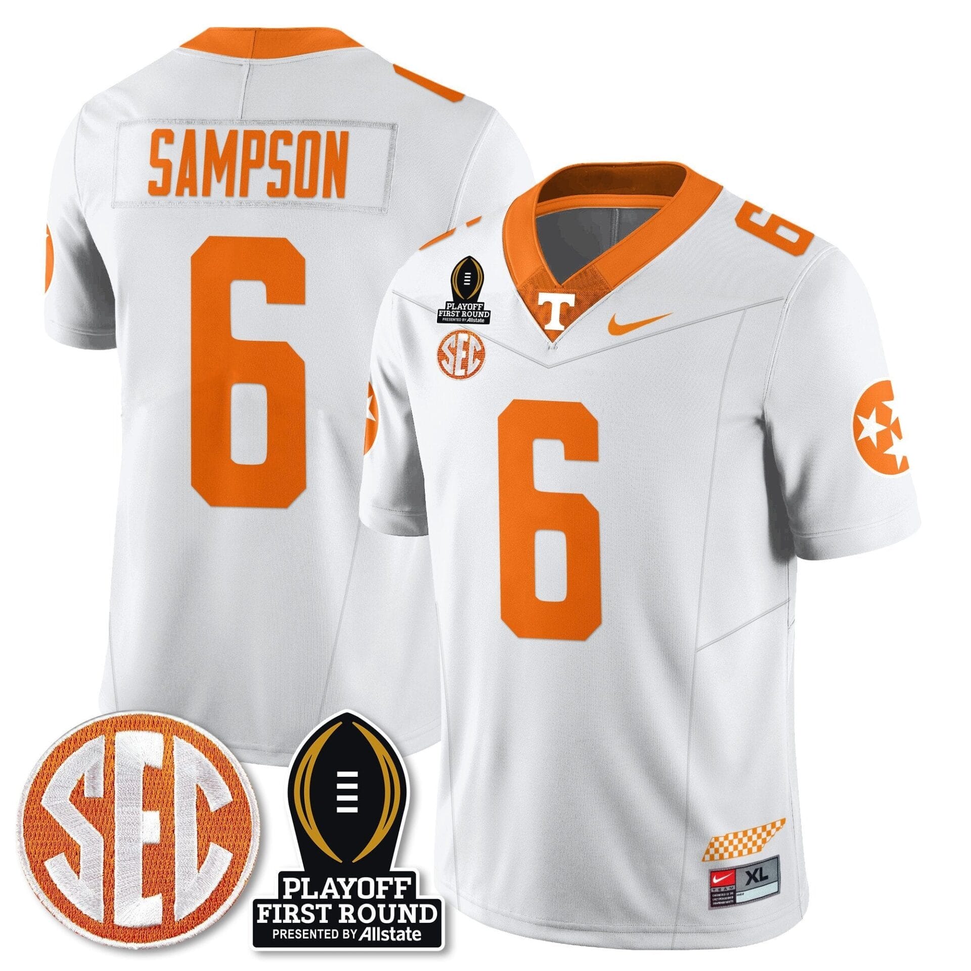 Tennessee Volunteers Football Jersey - Playoff First Round Patch - All Stitched - Image 12