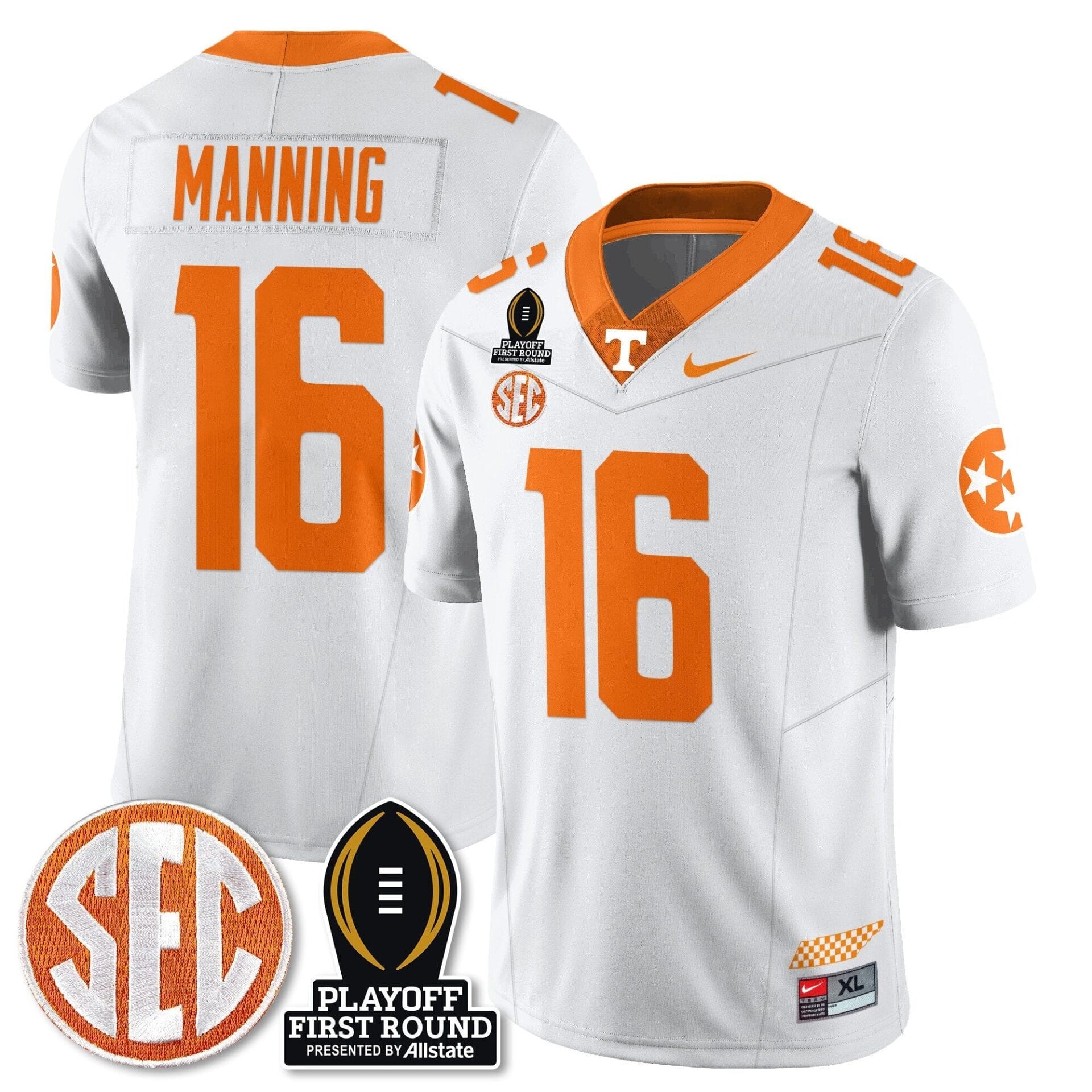 Tennessee Volunteers Football Jersey - Playoff First Round Patch - All Stitched - Image 47
