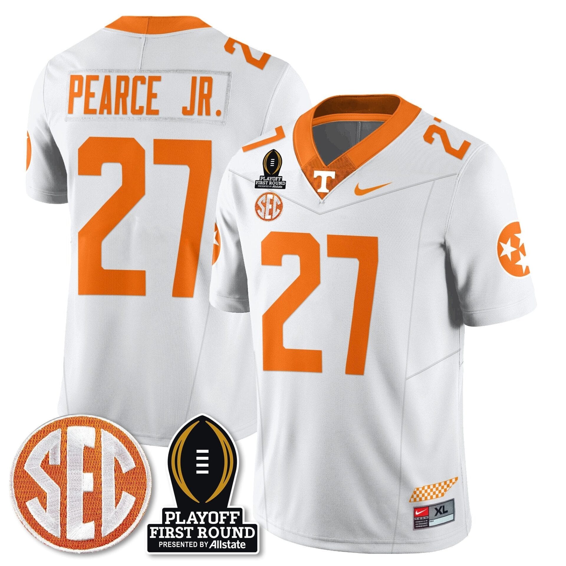 Tennessee Volunteers Football Jersey - Playoff First Round Patch - All Stitched - Image 36