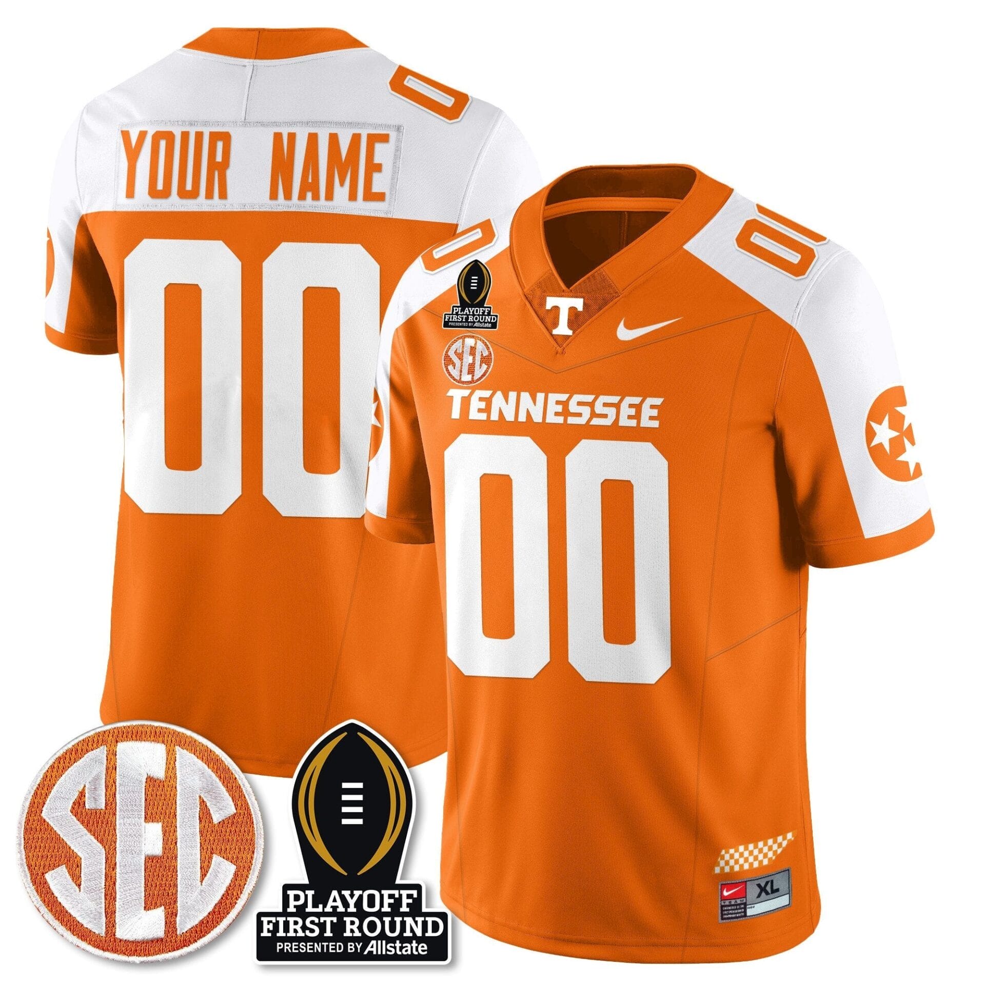 Custom Tennessee Volunteers Football Jersey - Playoff First Round Patch - All Stitched - Image 5