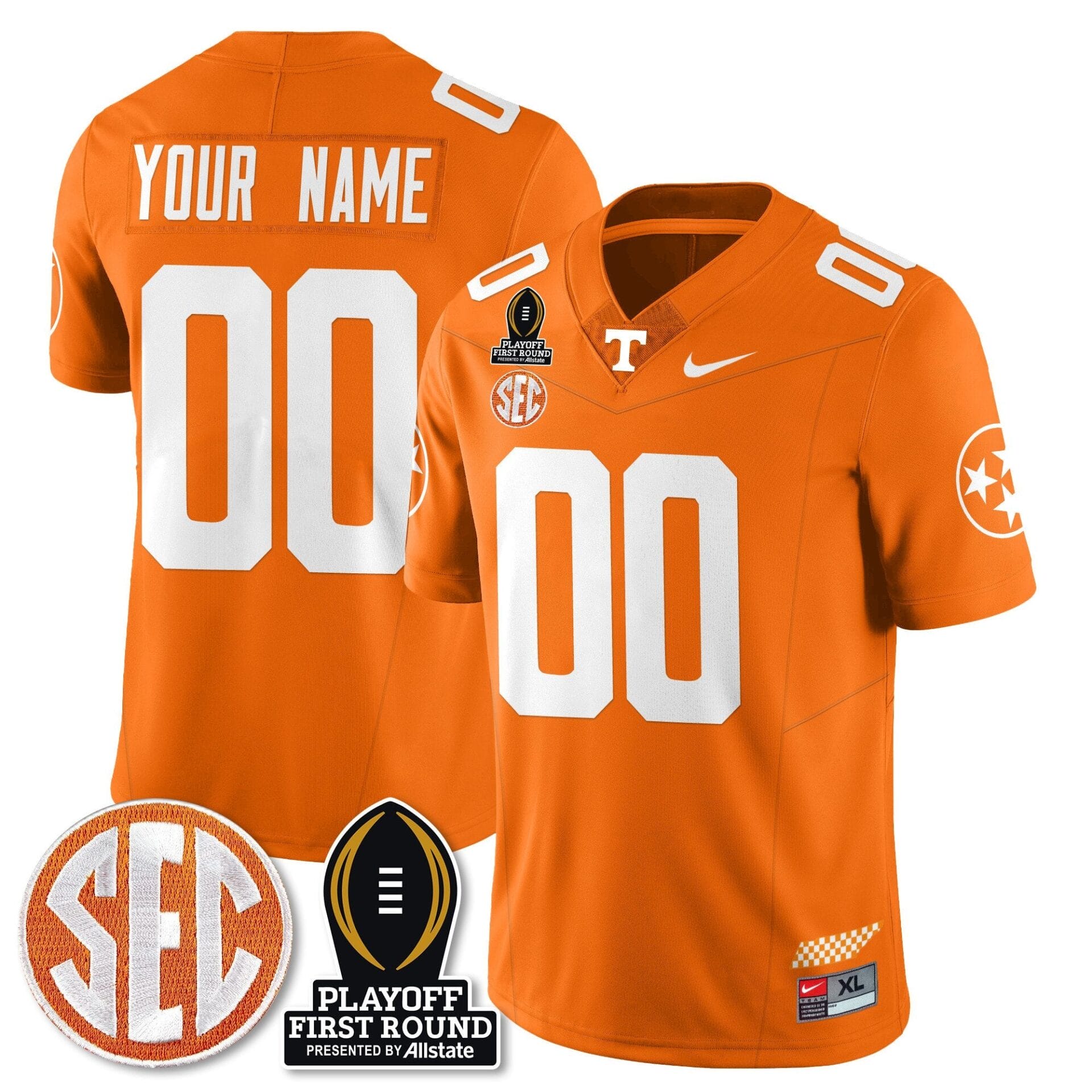 Custom Tennessee Volunteers Football Jersey - Playoff First Round Patch - All Stitched - Image 4