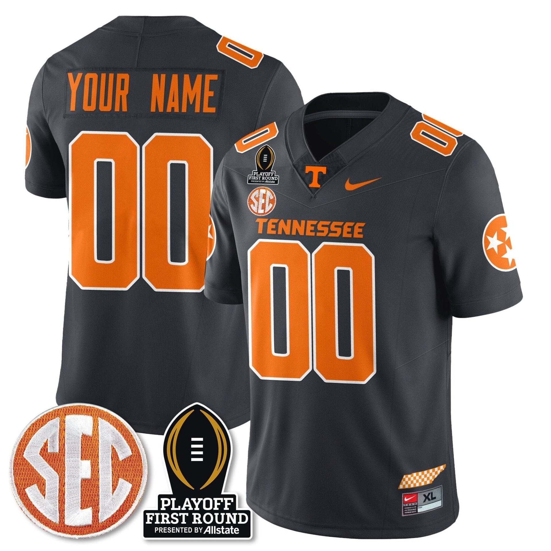 Custom Tennessee Volunteers Football Jersey - Playoff First Round Patch - All Stitched - Image 2