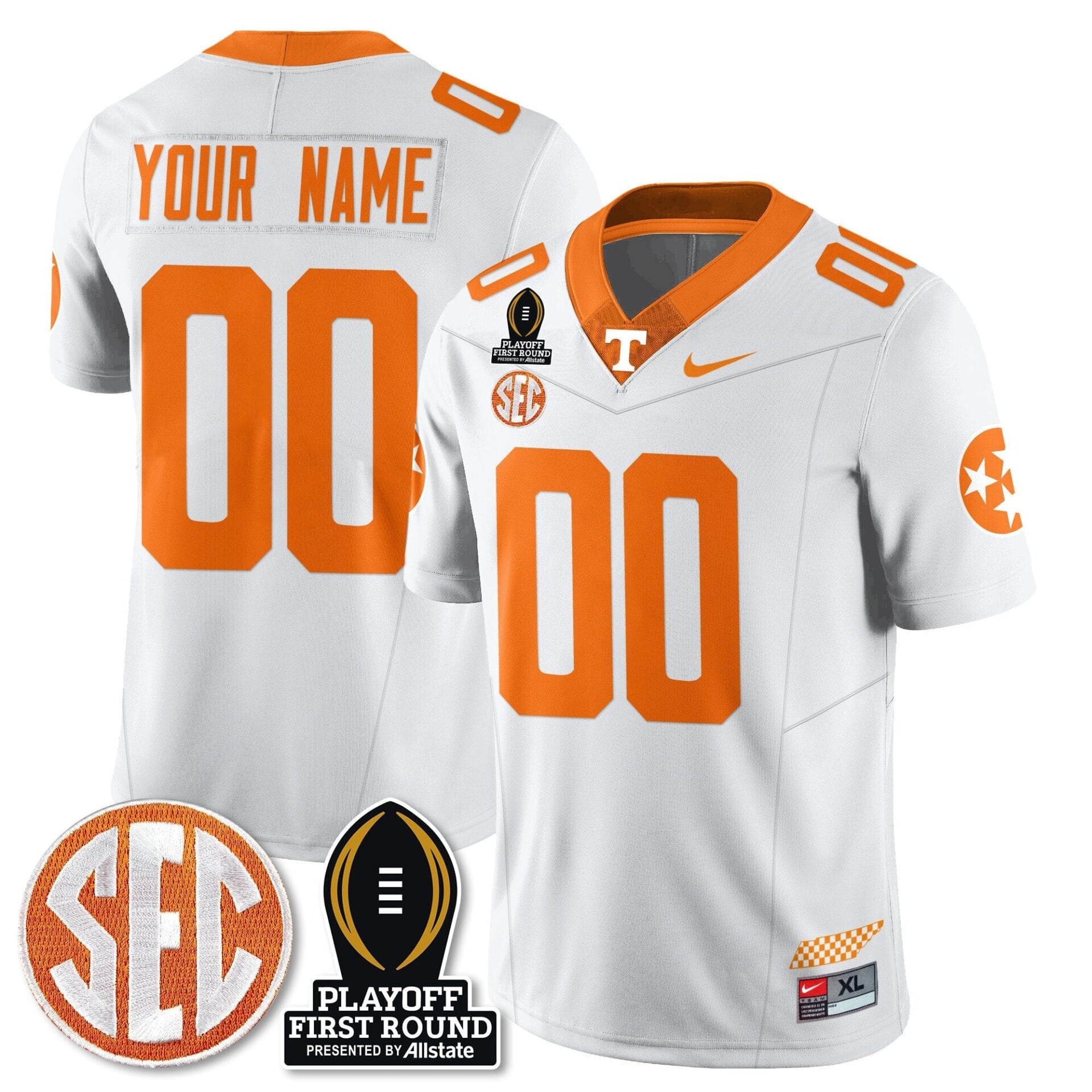 Custom Tennessee Volunteers Football Jersey - Playoff First Round Patch - All Stitched - Image 3