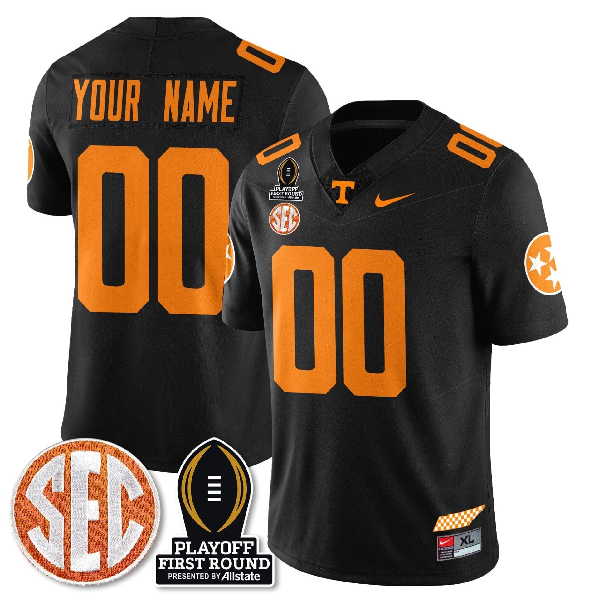 Custom Tennessee Volunteers Football Jersey - Playoff First Round Patch - All Stitched - Image 6