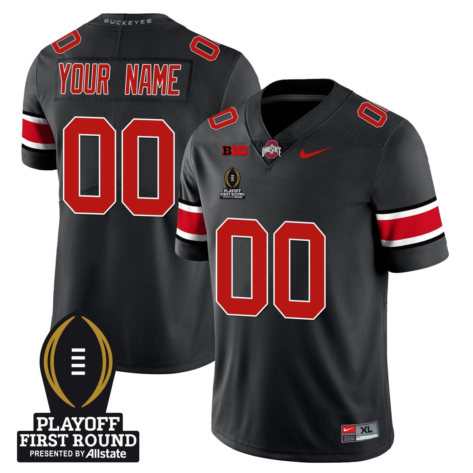 Custom Ohio State Buckeyes Football - Playoff First Round Patch - All Stitched - Image 3