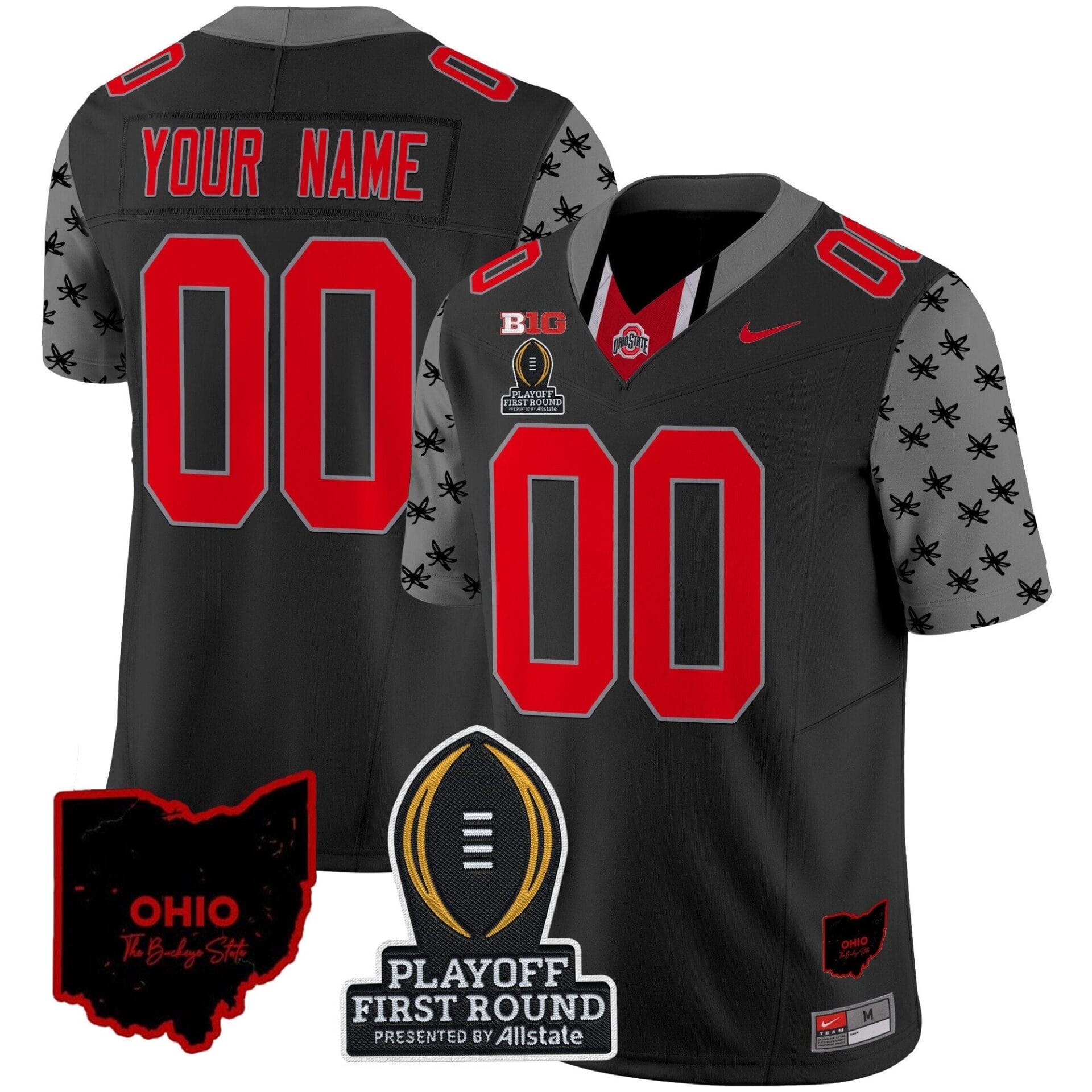 Ohio State Buckeyes 2024 Playoff First Round Patch Vapor Limited Custom Jersey - All Stitched - Image 3