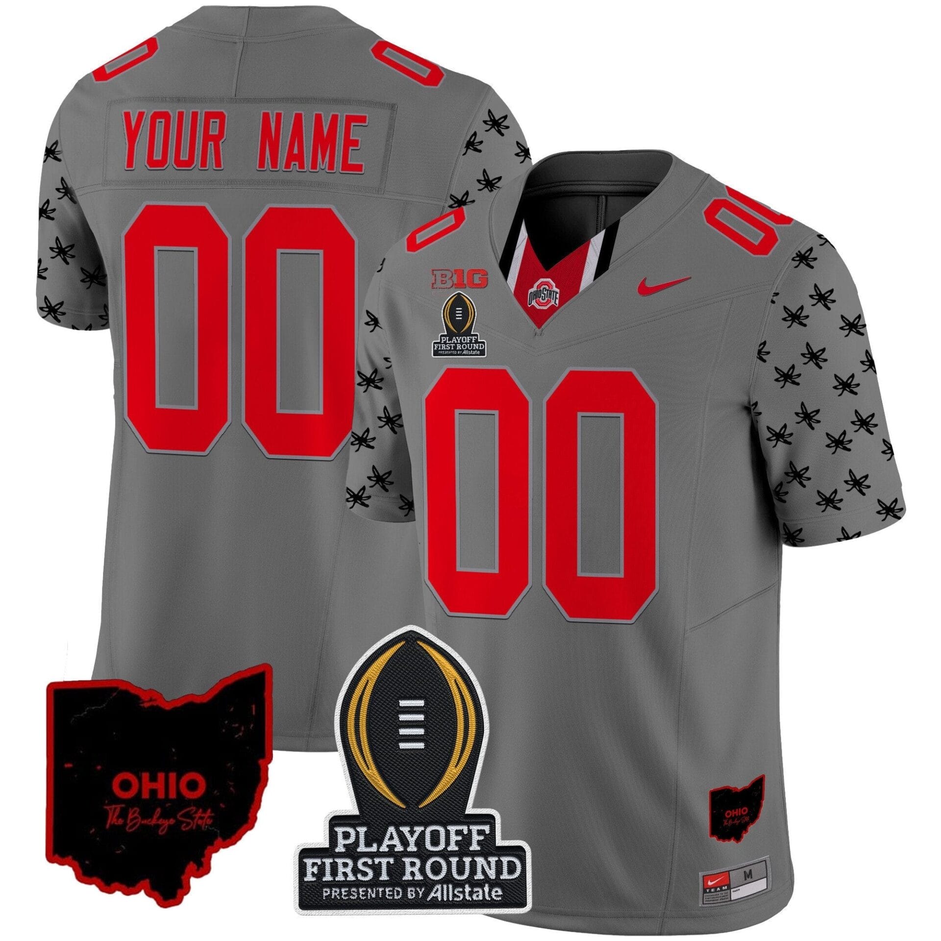 Ohio State Buckeyes 2024 Playoff First Round Patch Vapor Limited Custom Jersey - All Stitched - Image 4