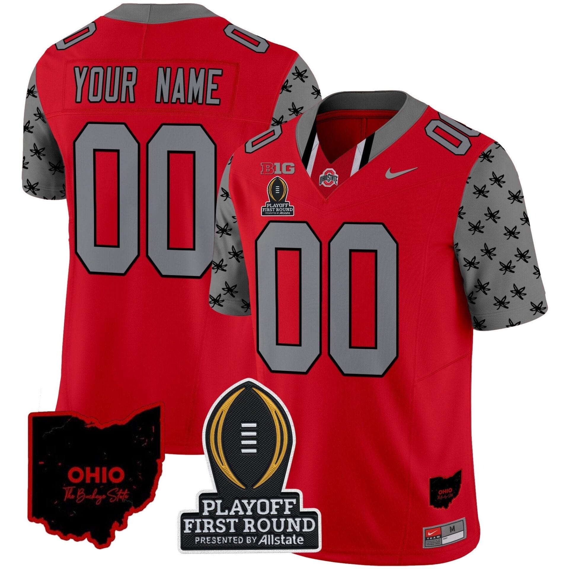 Ohio State Buckeyes 2024 Playoff First Round Patch Vapor Limited Custom Jersey - All Stitched - Image 5