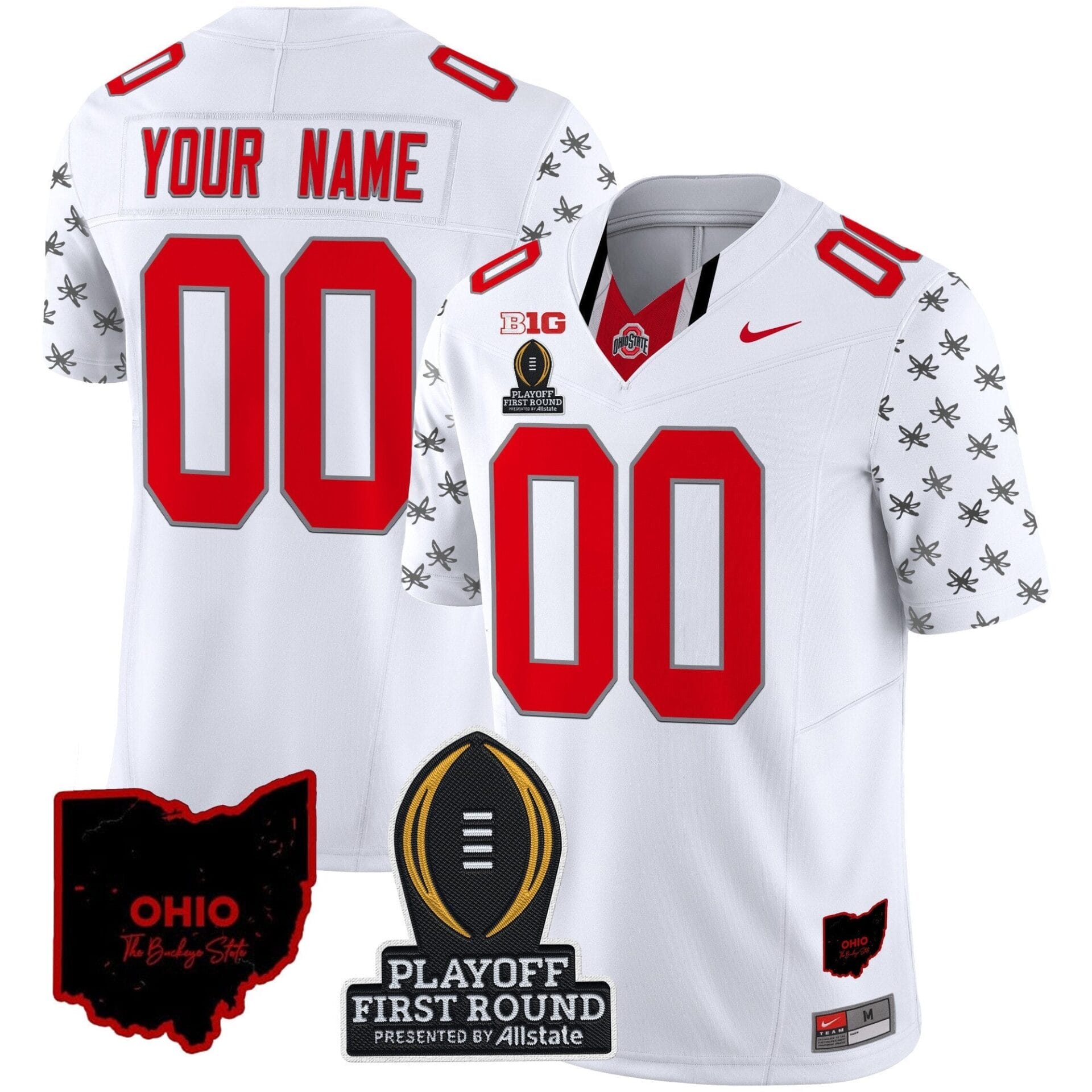 Ohio State Buckeyes 2024 Playoff First Round Patch Vapor Limited Custom Jersey - All Stitched - Image 2