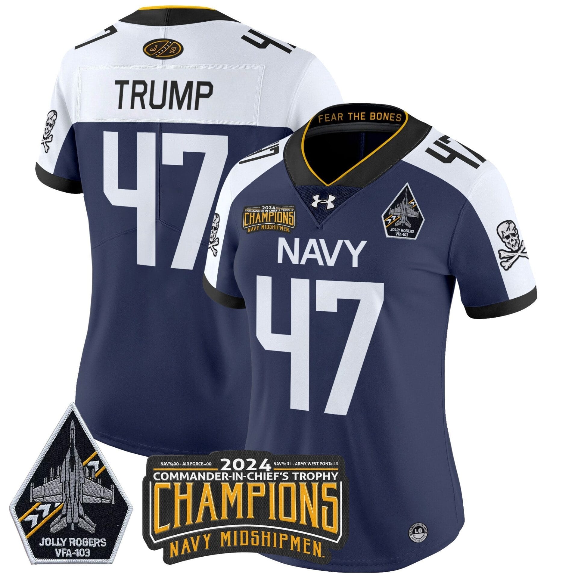 Navy Midshipmen 2024 Commander-In-Chief's Trophy Champions Patch Vapor Limited Jersey - All Stitched - Image 17