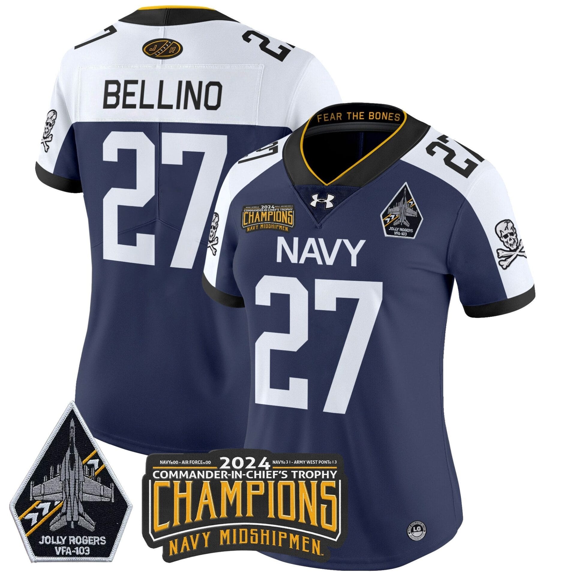 Navy Midshipmen 2024 Commander-In-Chief's Trophy Champions Patch Vapor Limited Jersey - All Stitched - Image 16