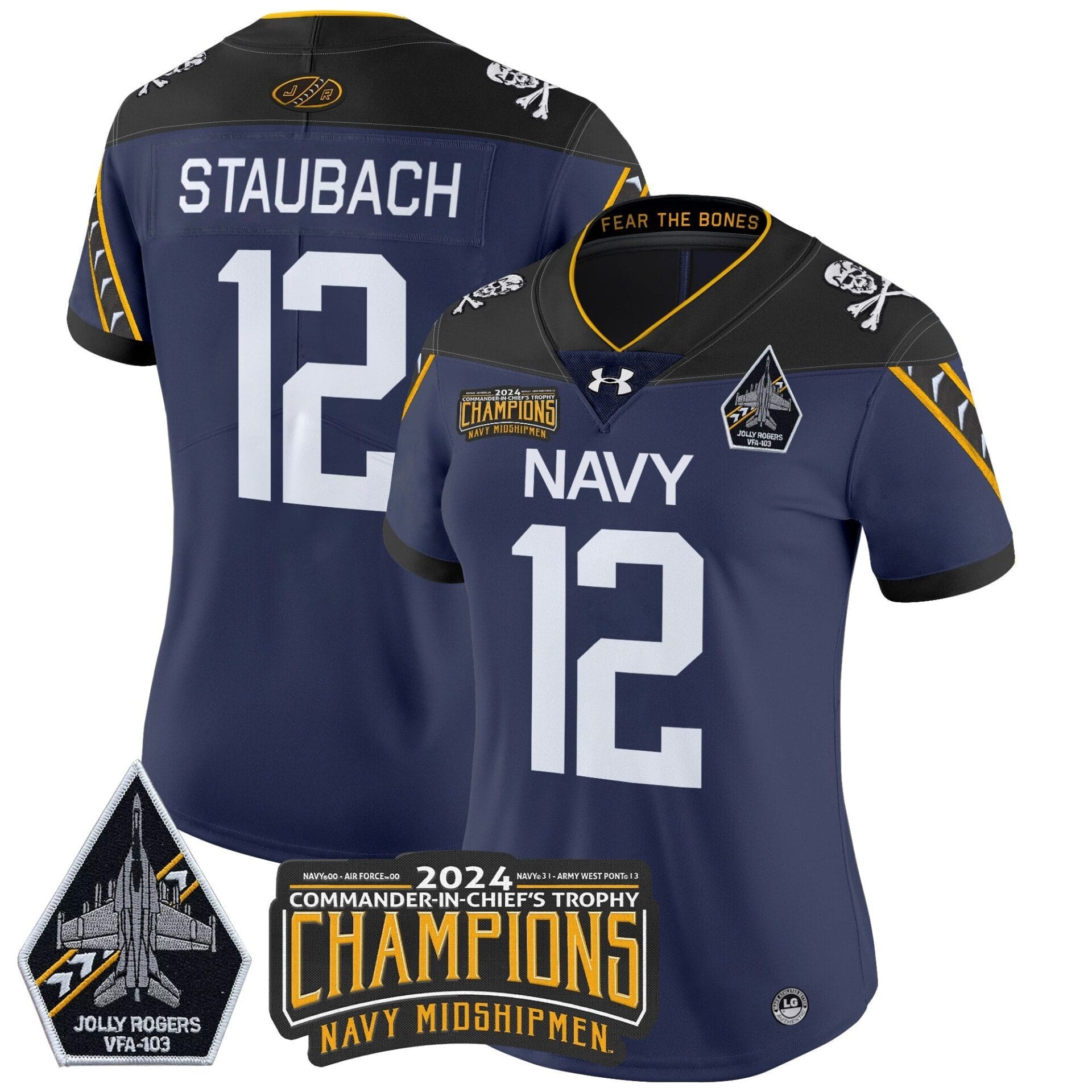 Navy Midshipmen 2024 Commander-In-Chief's Trophy Champions Patch Vapor Limited Jersey - All Stitched - Image 35
