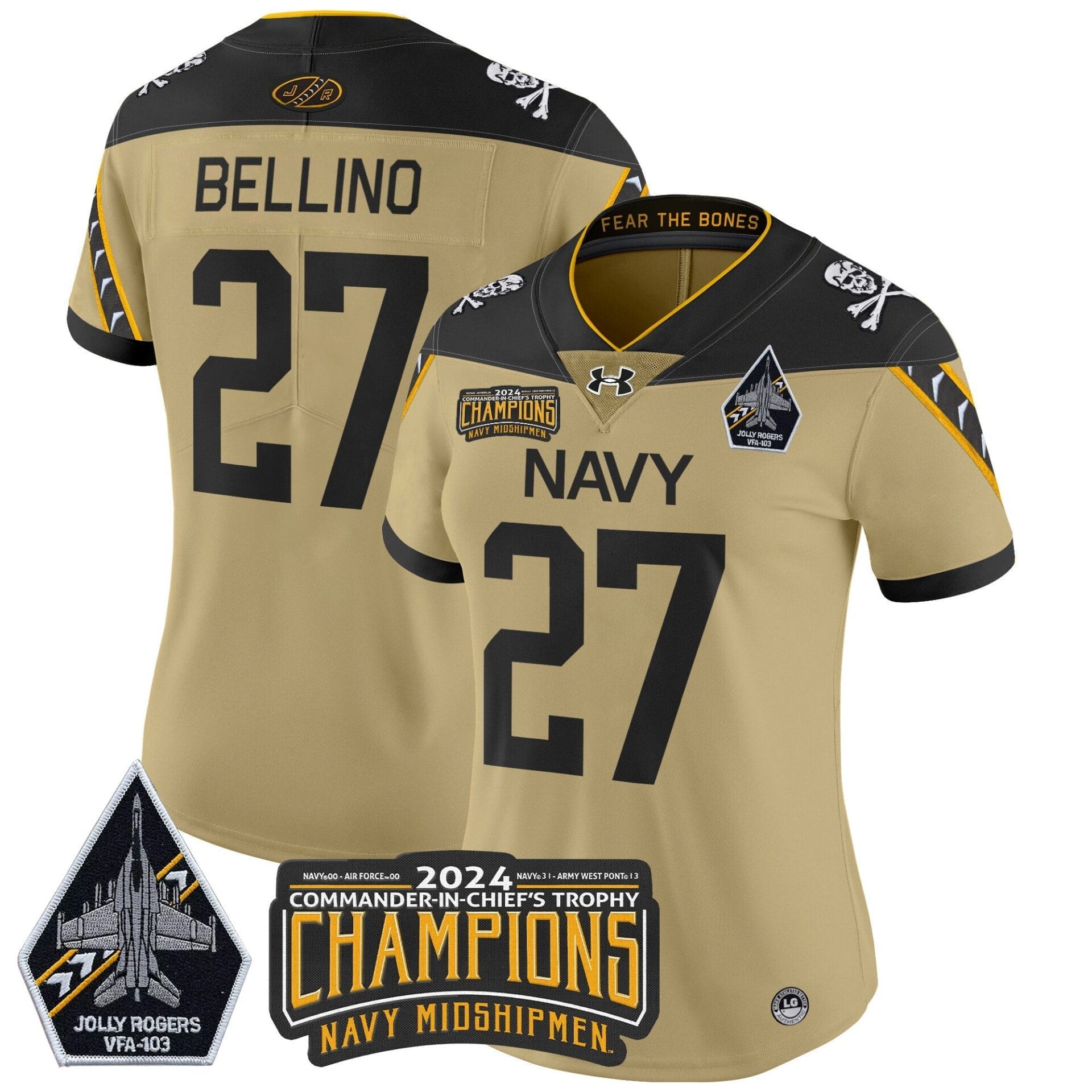 Navy Midshipmen 2024 Commander-In-Chief's Trophy Champions Patch Vapor Limited Jersey - All Stitched - Image 46