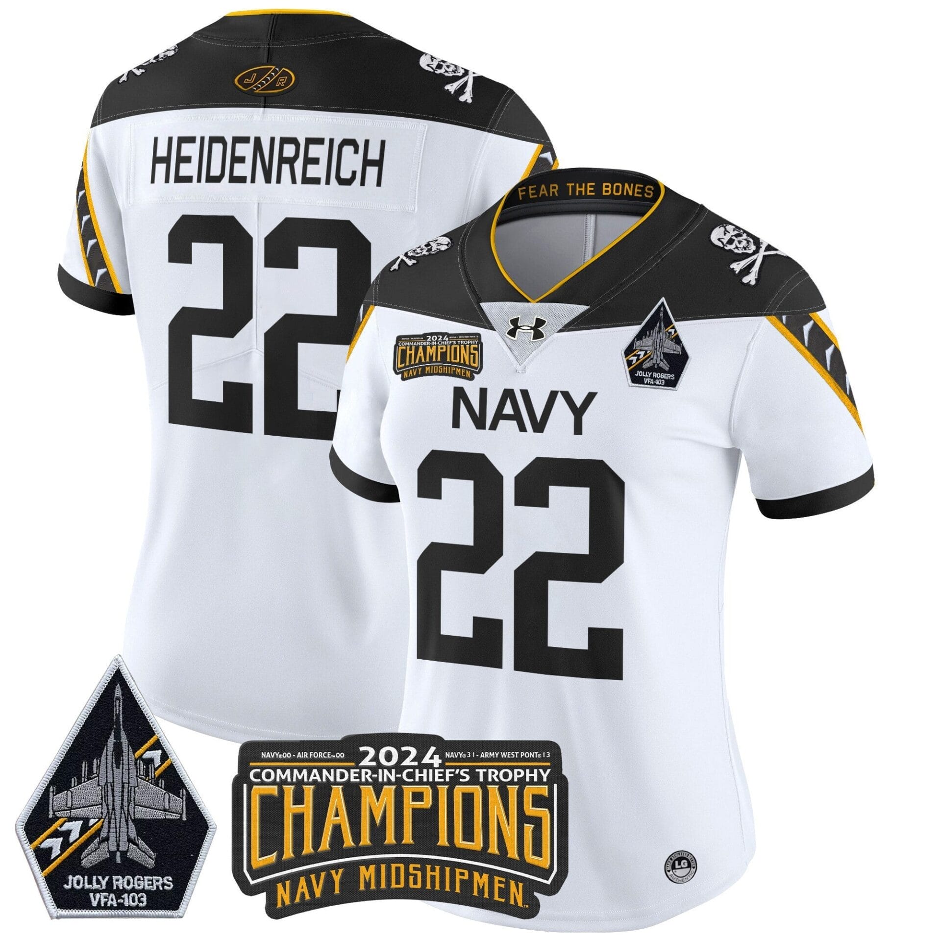 Navy Midshipmen 2024 Commander-In-Chief's Trophy Champions Patch Vapor Limited Jersey - All Stitched - Image 2